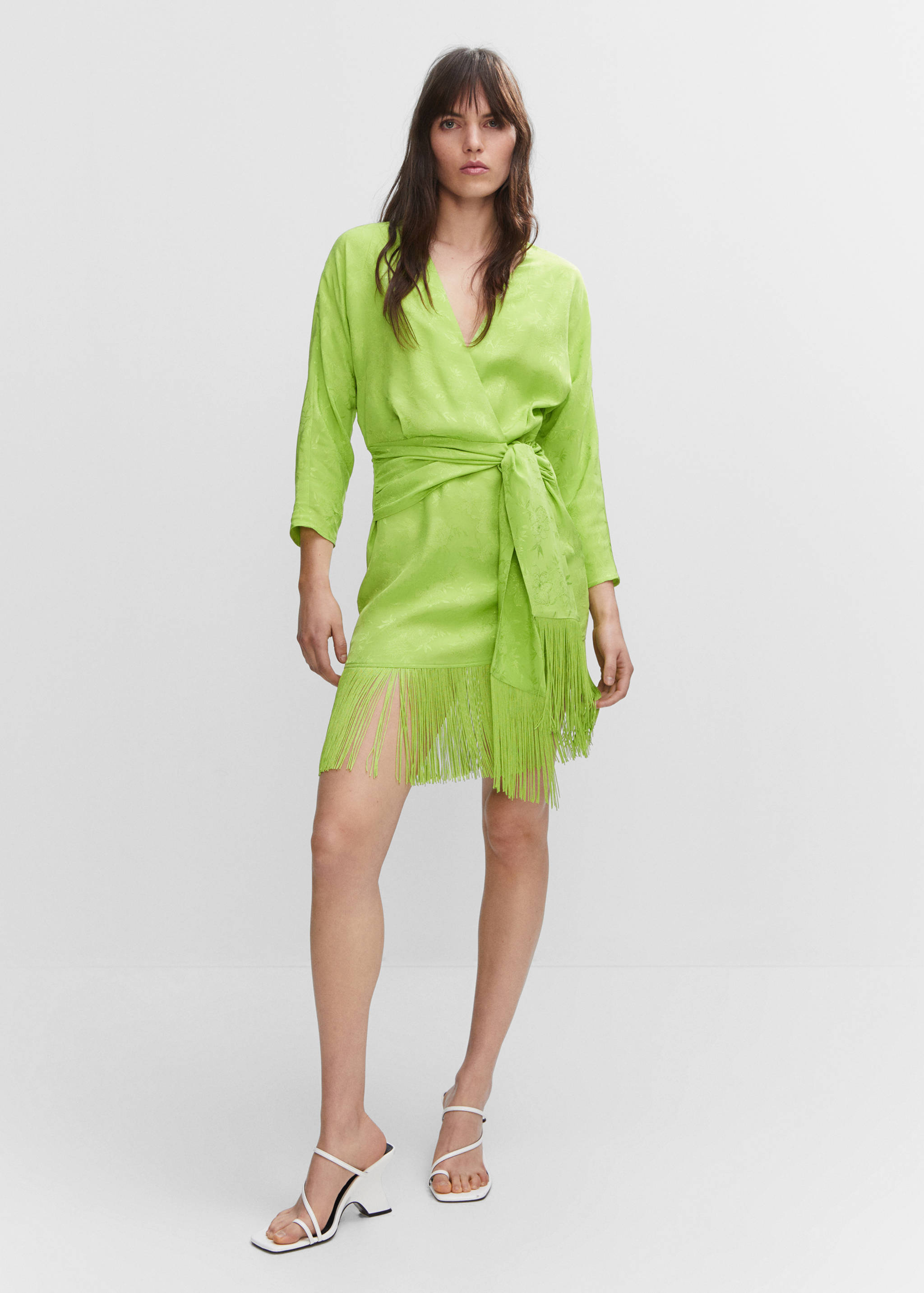 Fringed jacquard dress - General plane