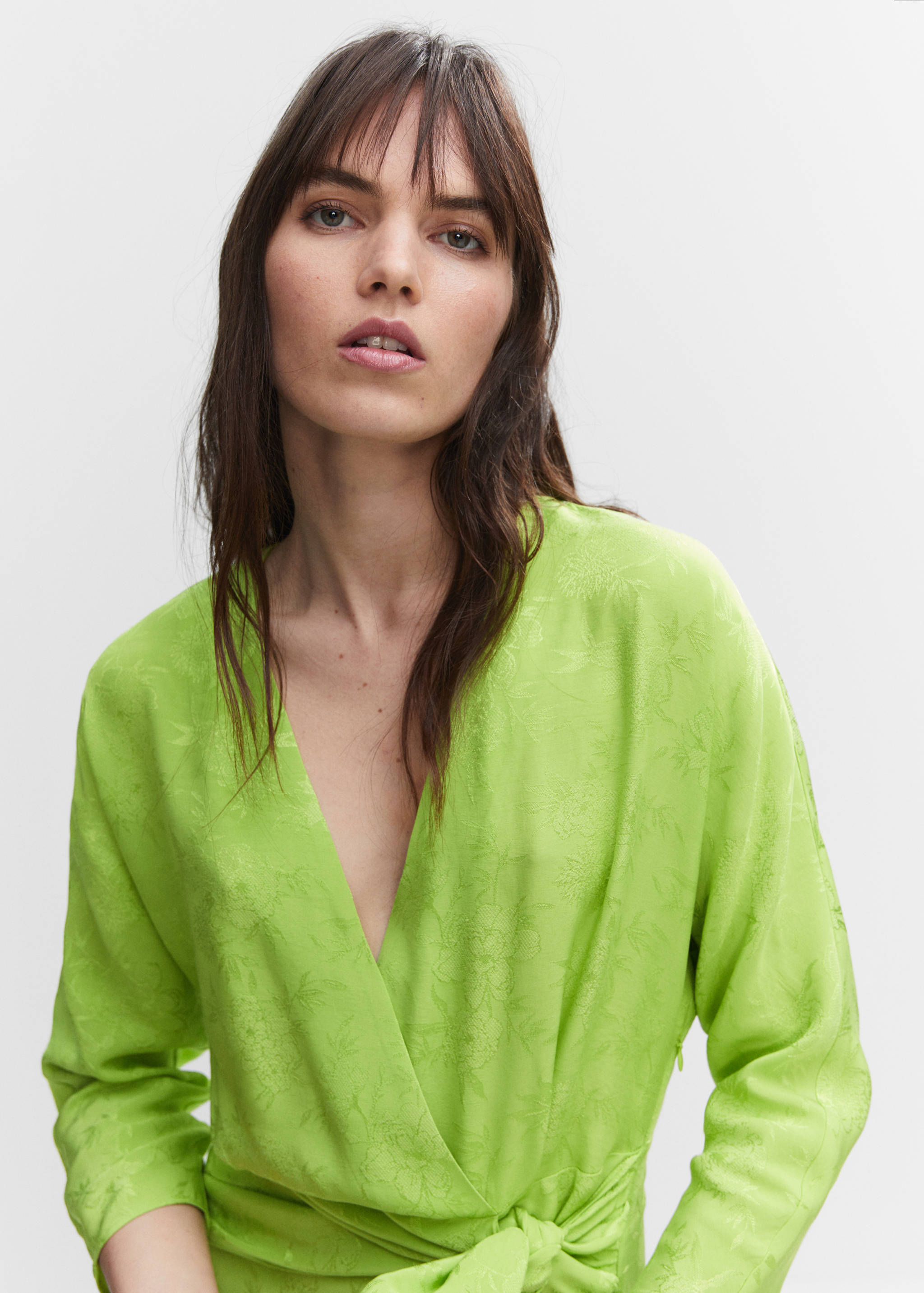 Fringed jacquard dress - Details of the article 1