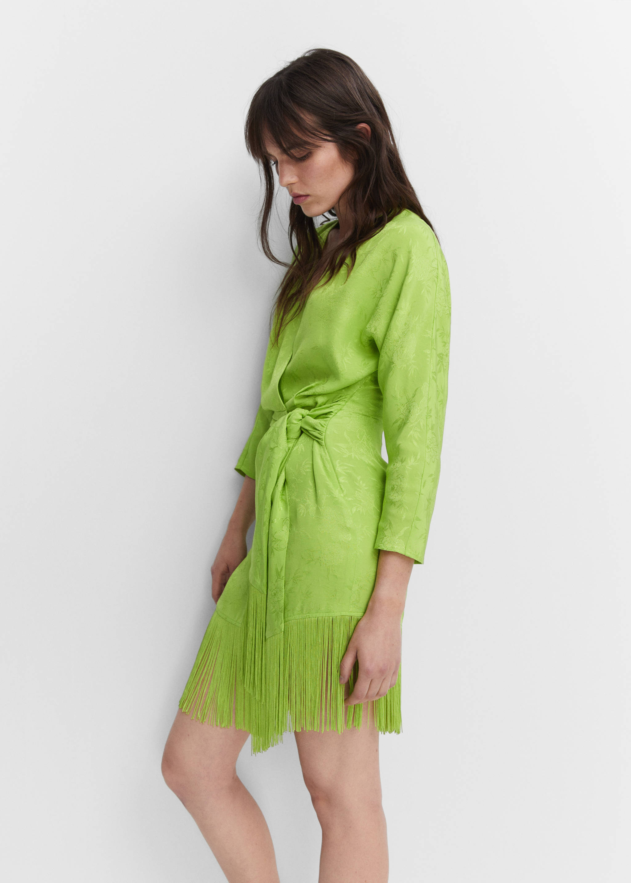 Fringed jacquard dress - Details of the article 2