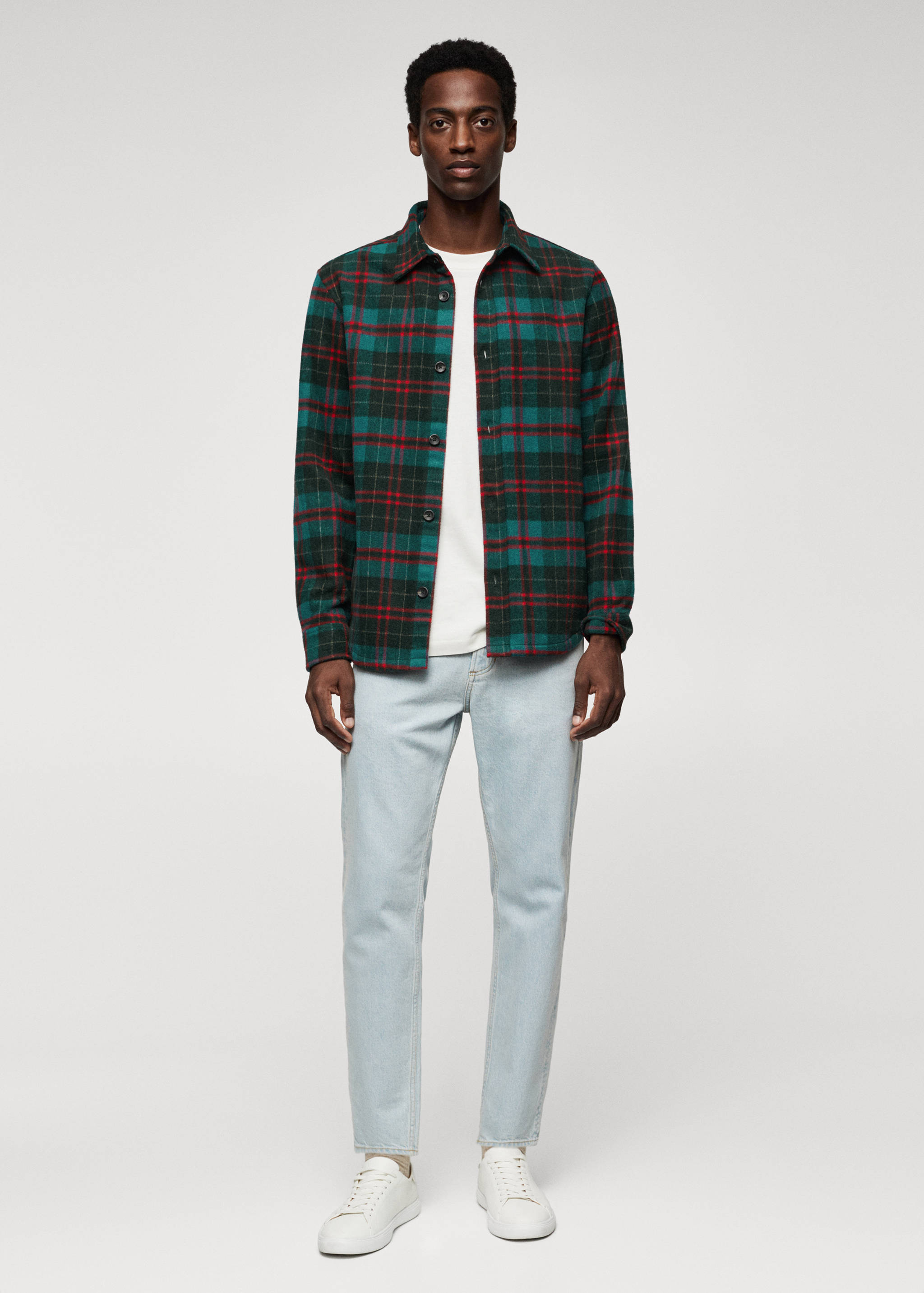 Geruit flanellen overhemd - Overzichtstekening