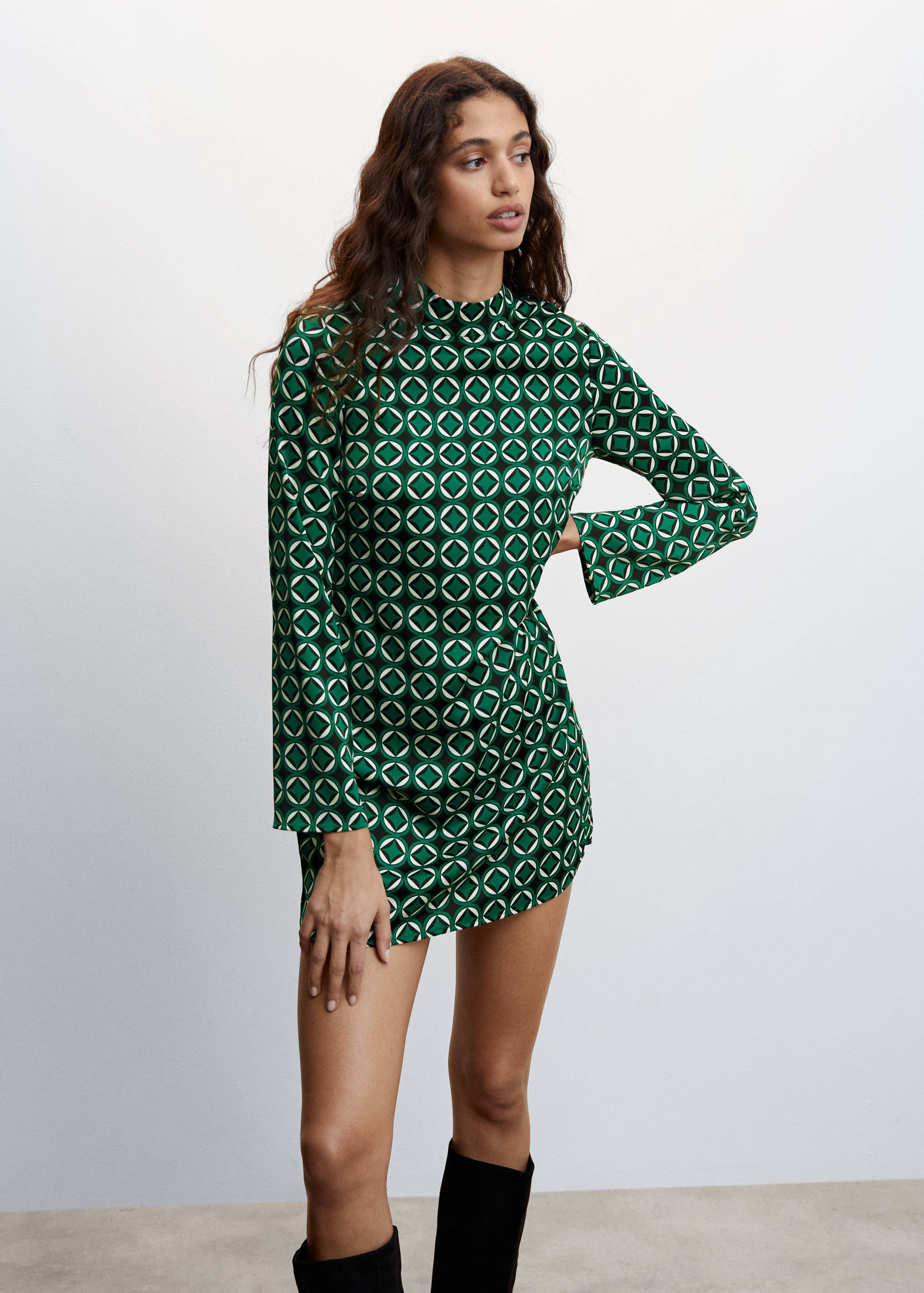 Printed retro dress - Medium plane