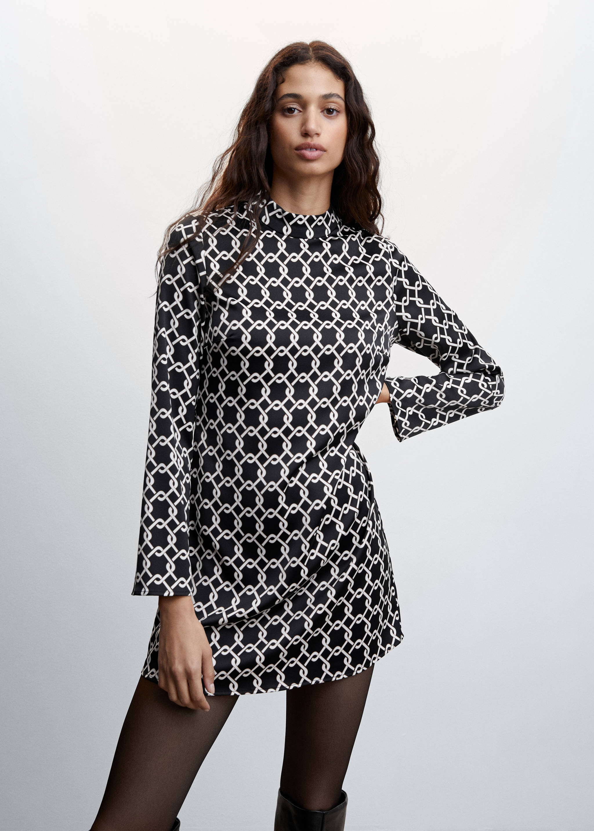 Printed retro dress - Medium plane