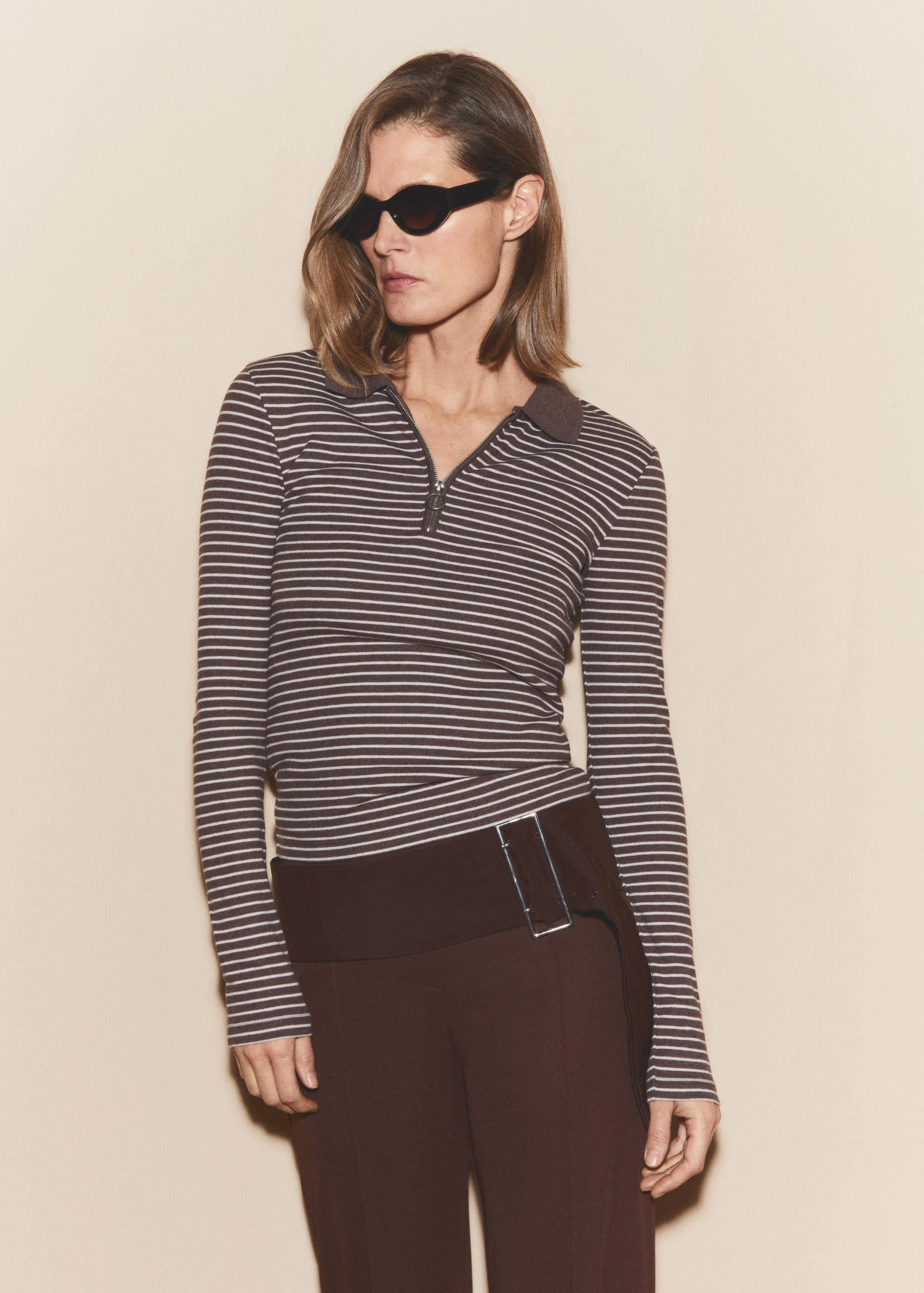 Gerippter Pullover in Poloshirt-Optik - Detail des Artikels 6