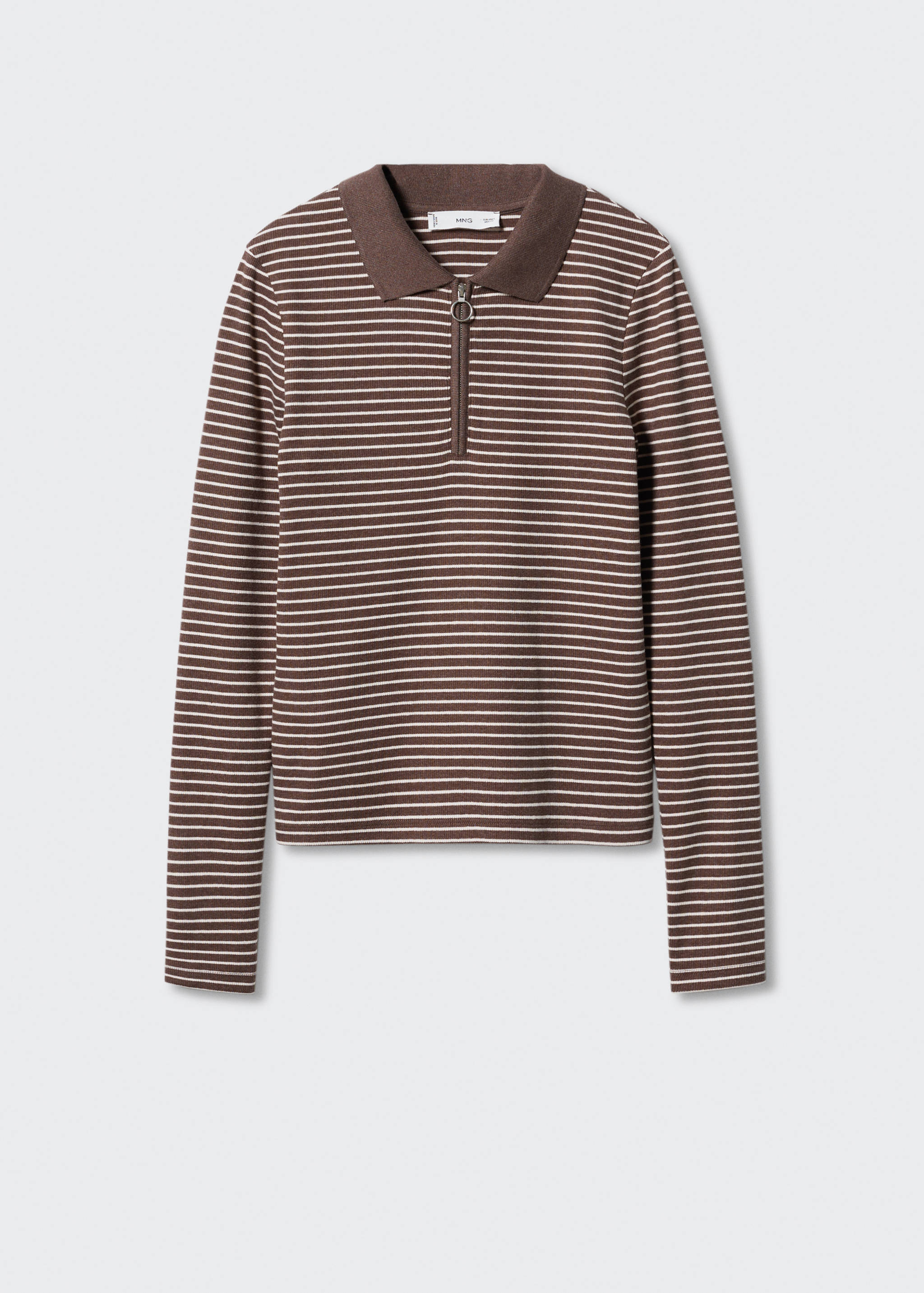 Gerippter Pullover in Poloshirt-Optik - Artikel ohne Model