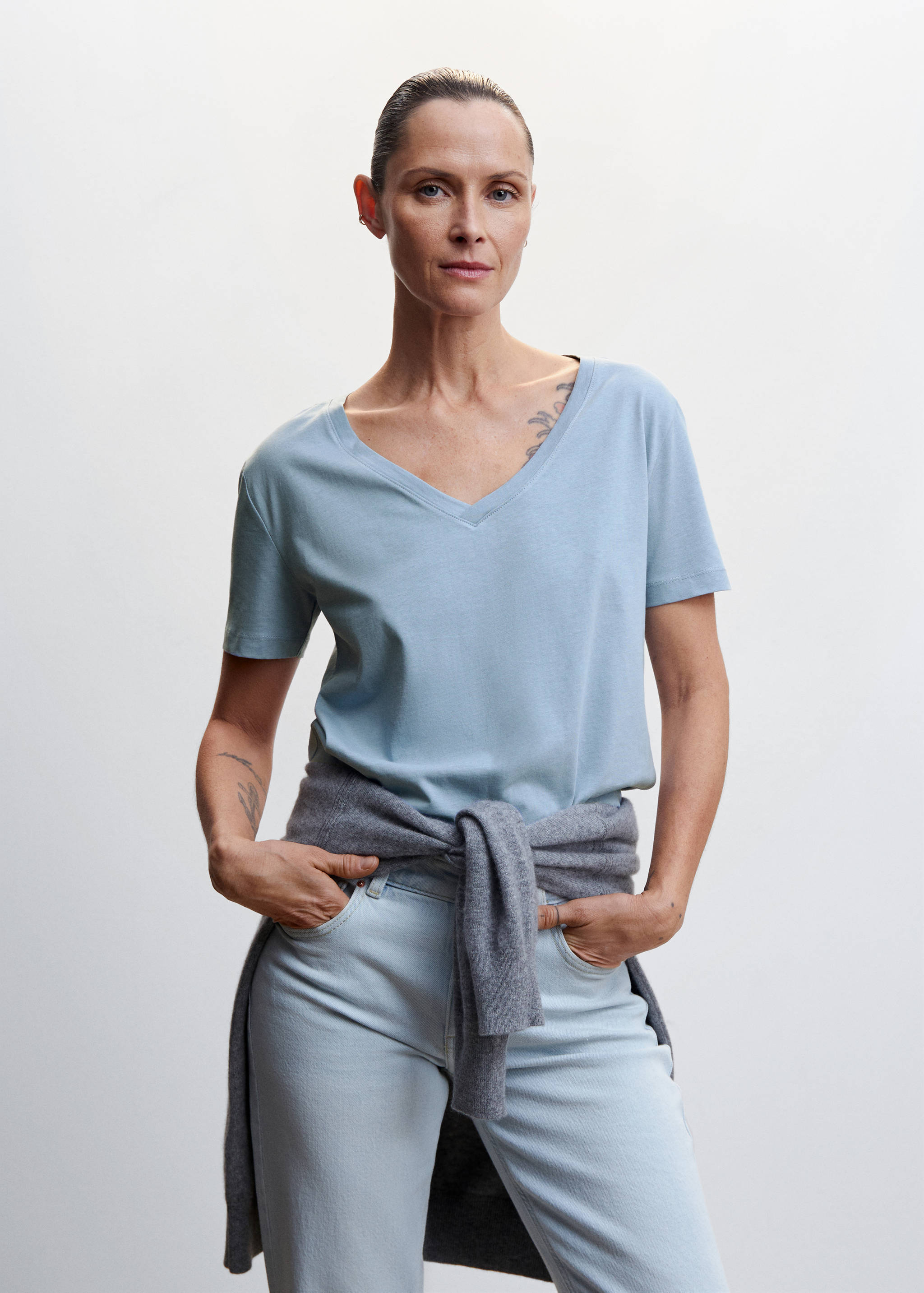 Samarreta bàsica barreja cotó - Pla mig