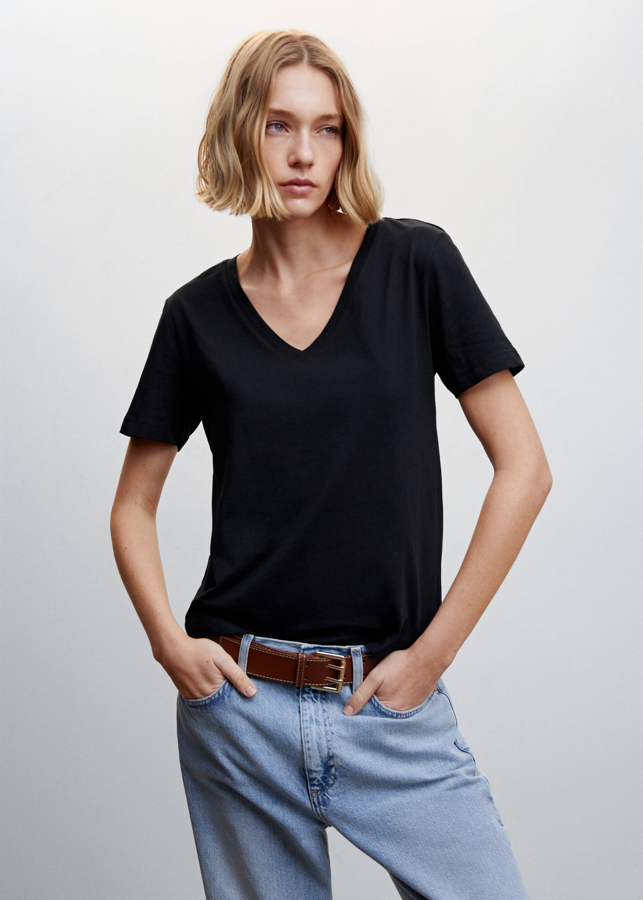 Samarreta bàsica barreja cotó - Pla mig