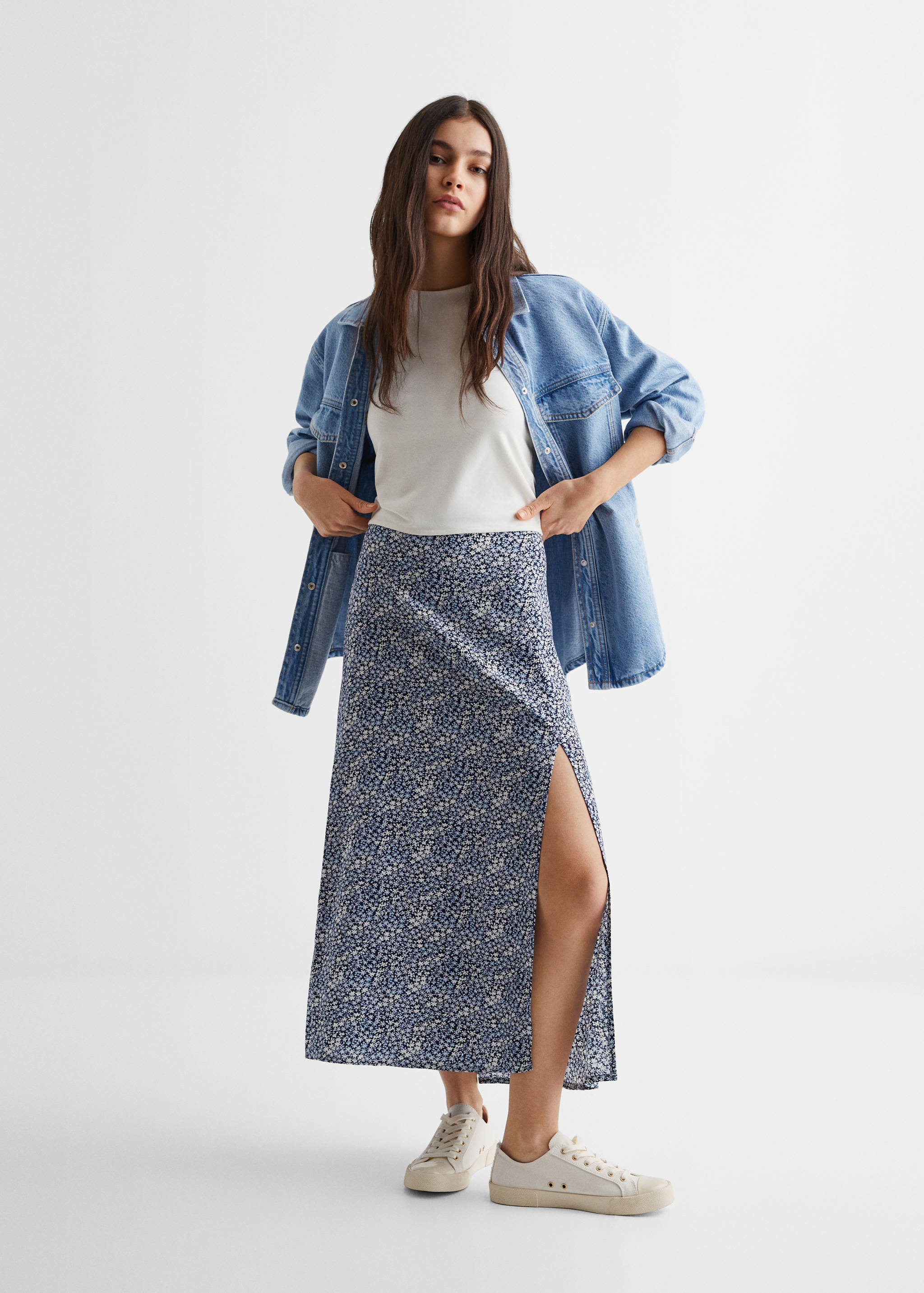 Medium denim overshirt - General plane