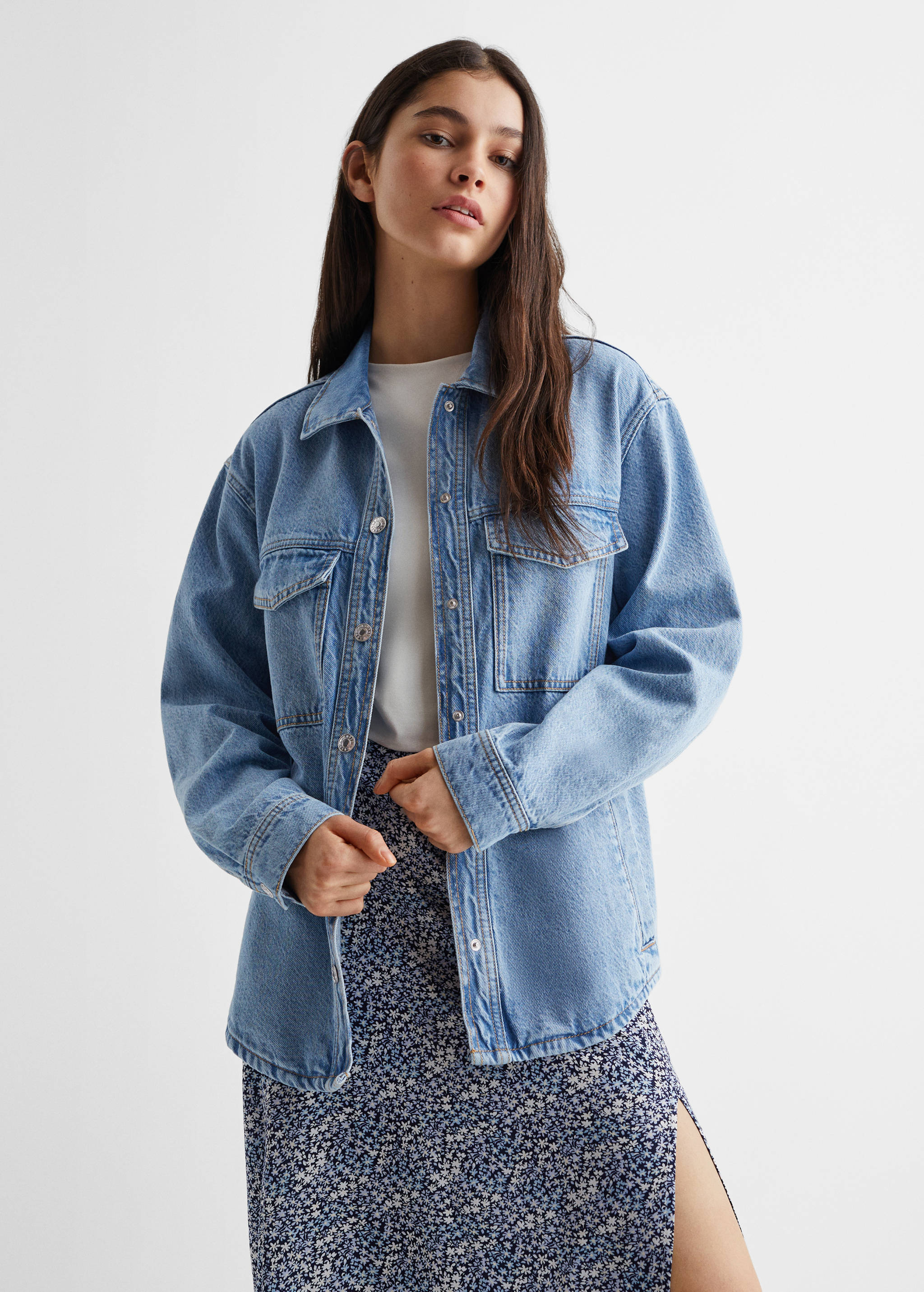 Medium denim overshirt - Medium plane