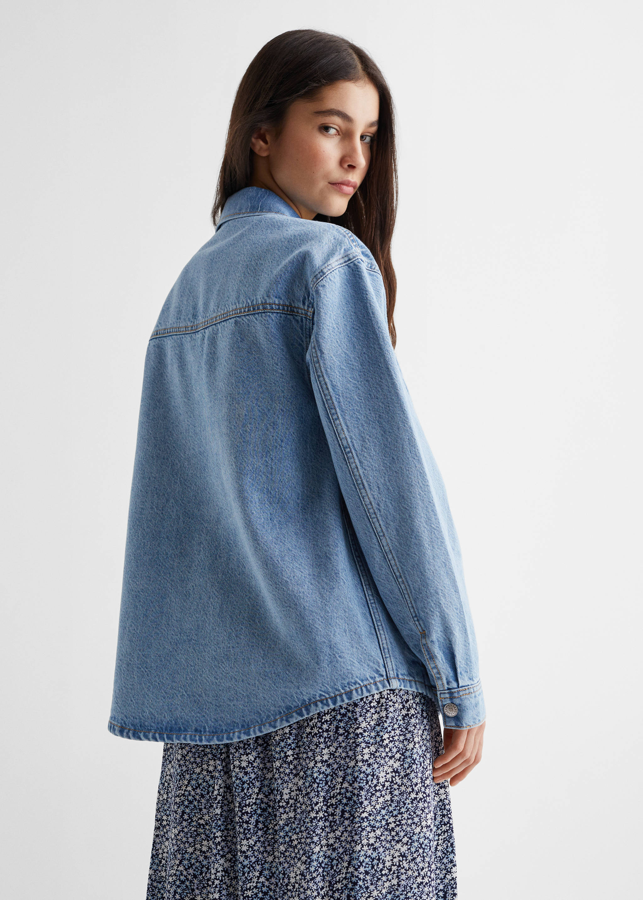 Medium denim overshirt - Reverse of the article