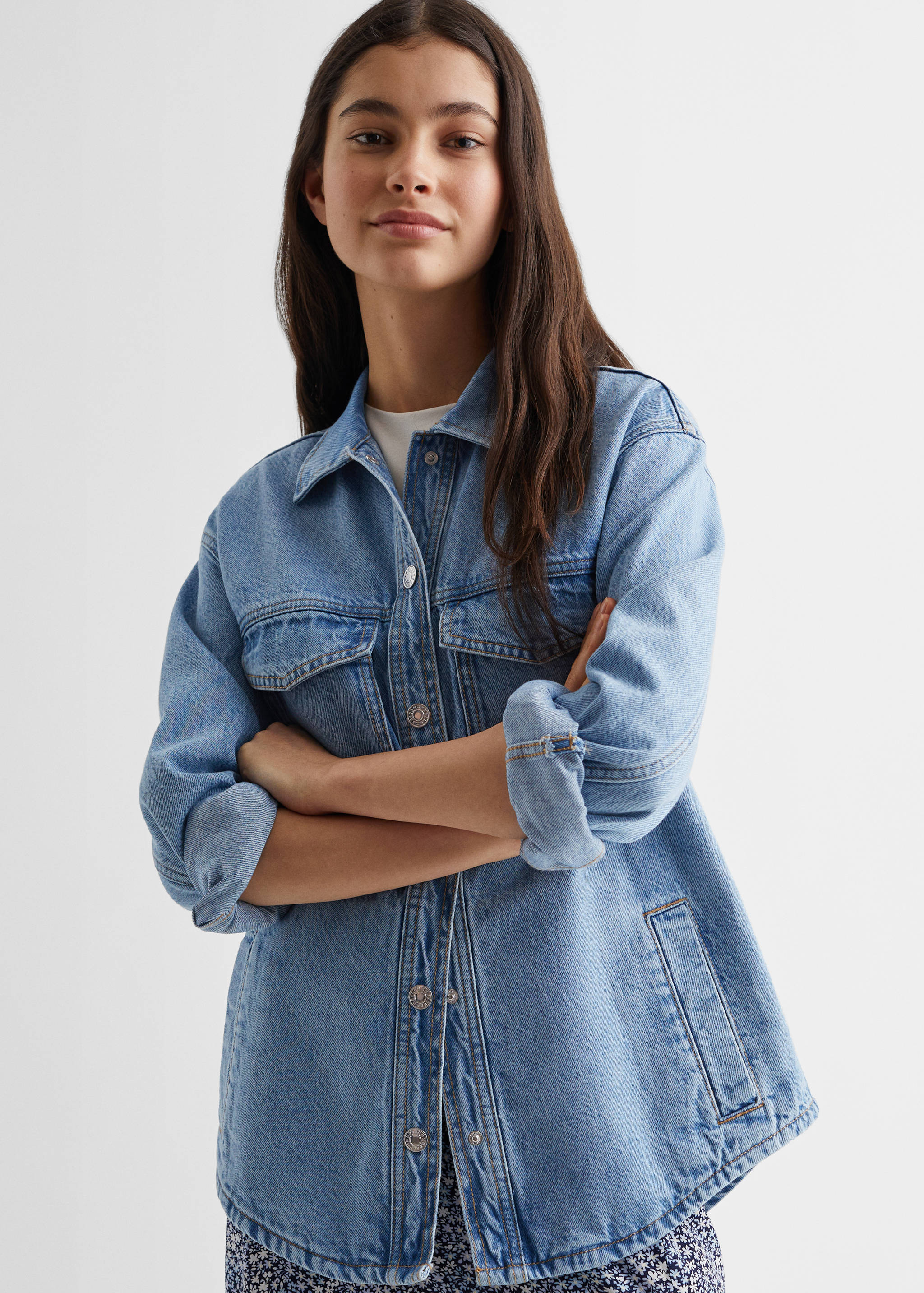Medium denim overshirt - Details of the article 1