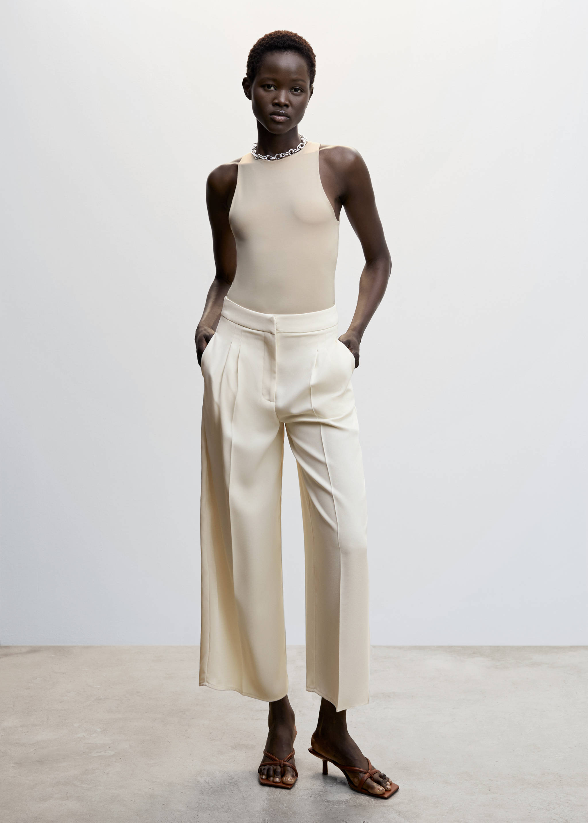 Wideleg pleated pants - General plane