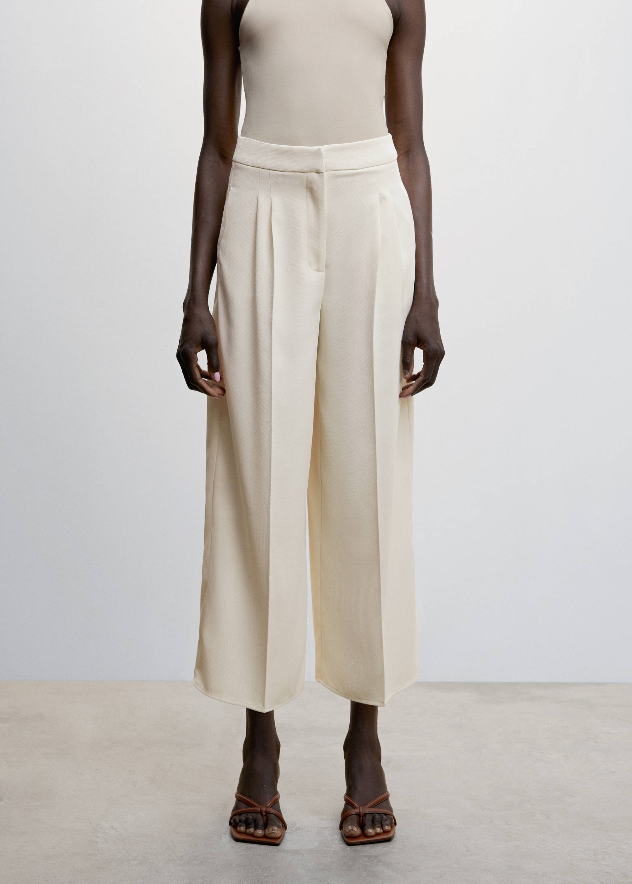 Wideleg pleated pants - Medium plane