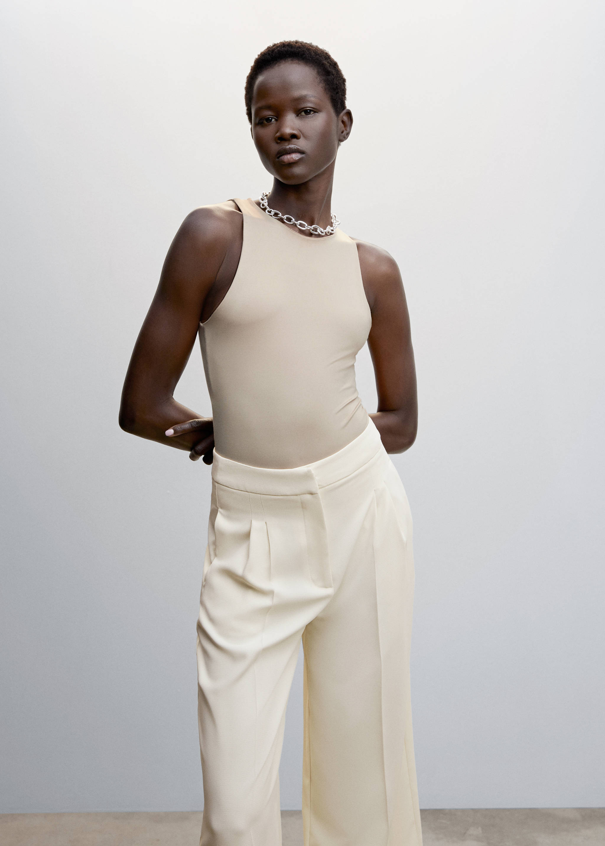 Wideleg pleated pants - Details of the article 1