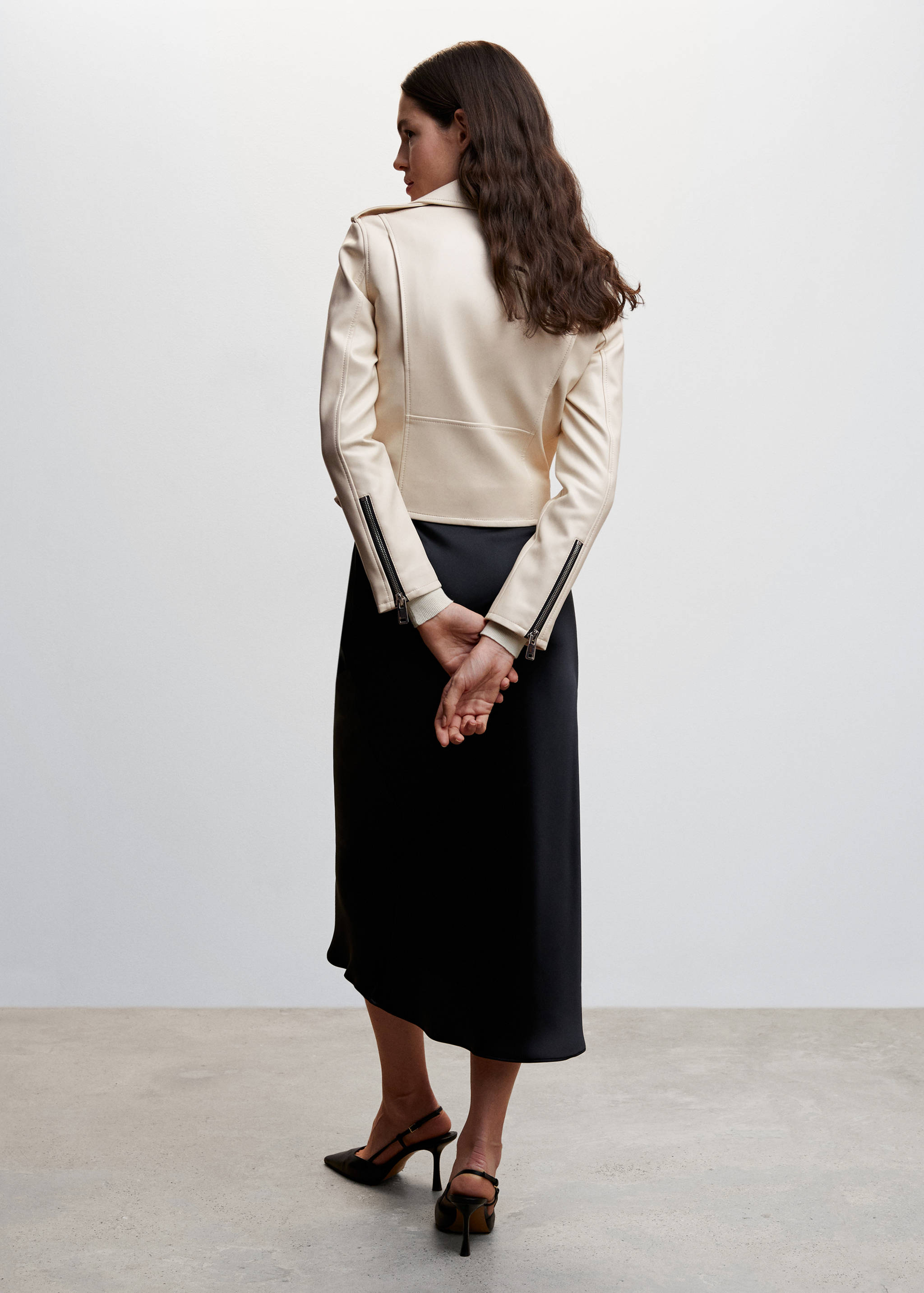 Leather-effect biker jacket - Reverse of the article