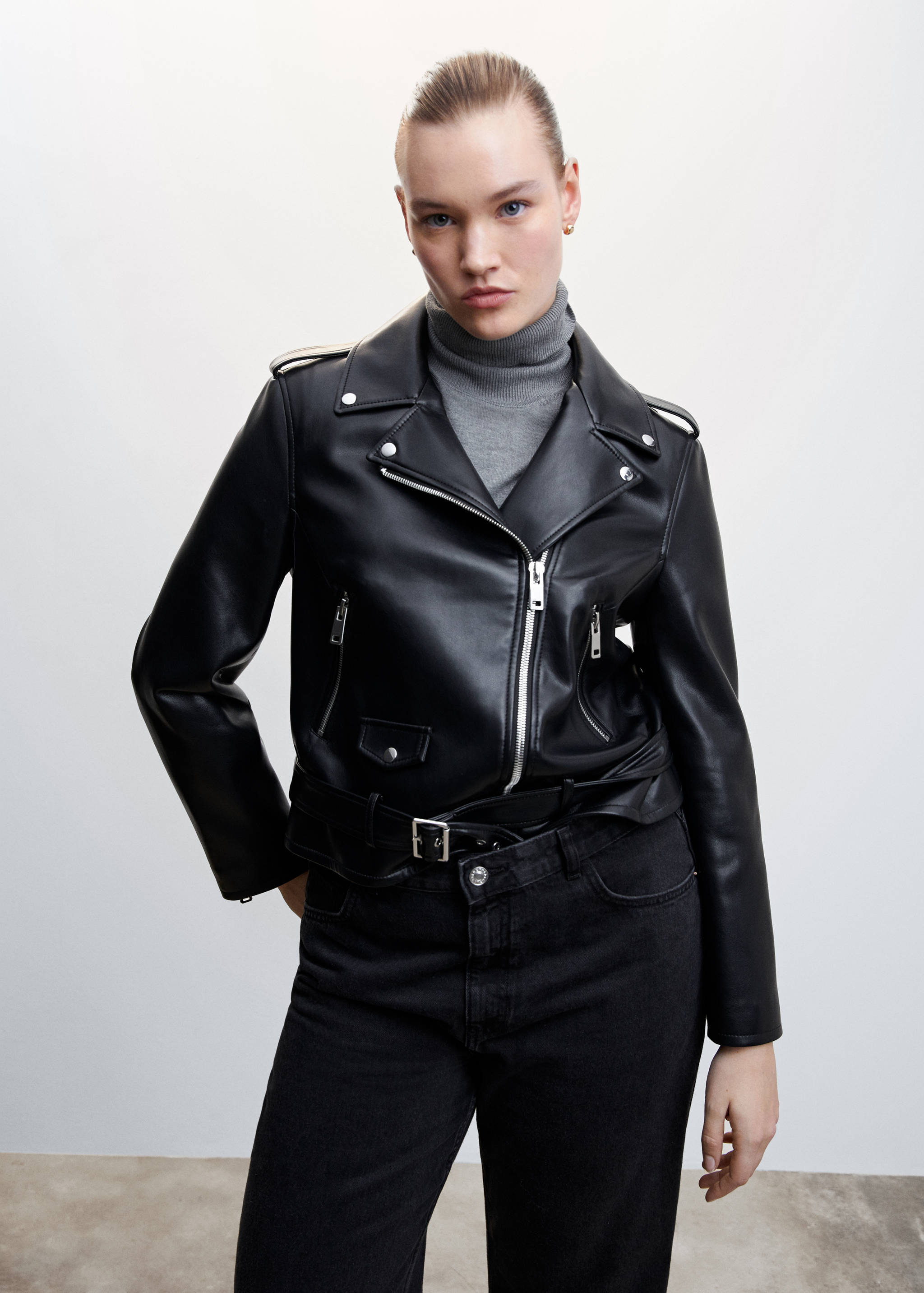 Leather-effect biker jacket - Details of the article 5