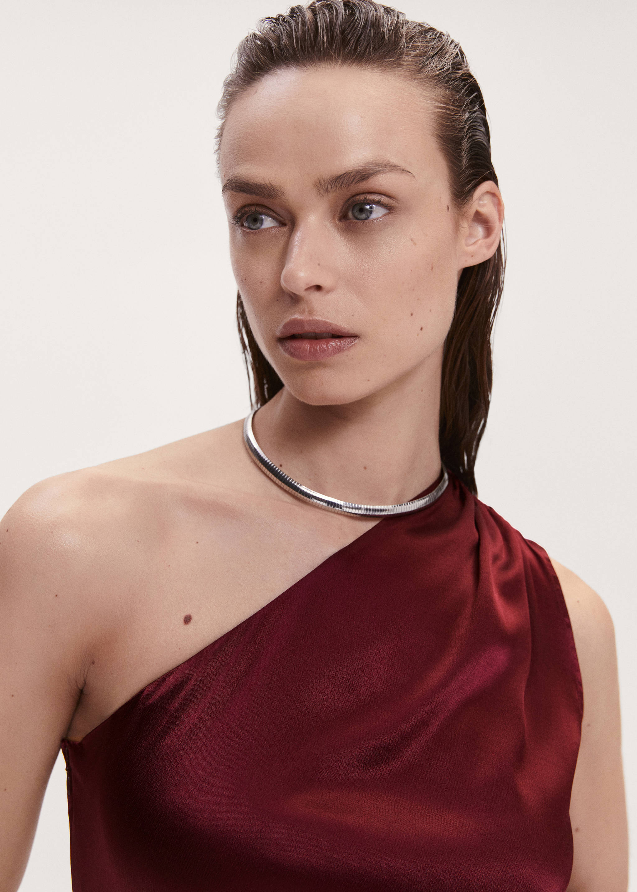 Asymmetrical dress with stone detail - Details of the article 1