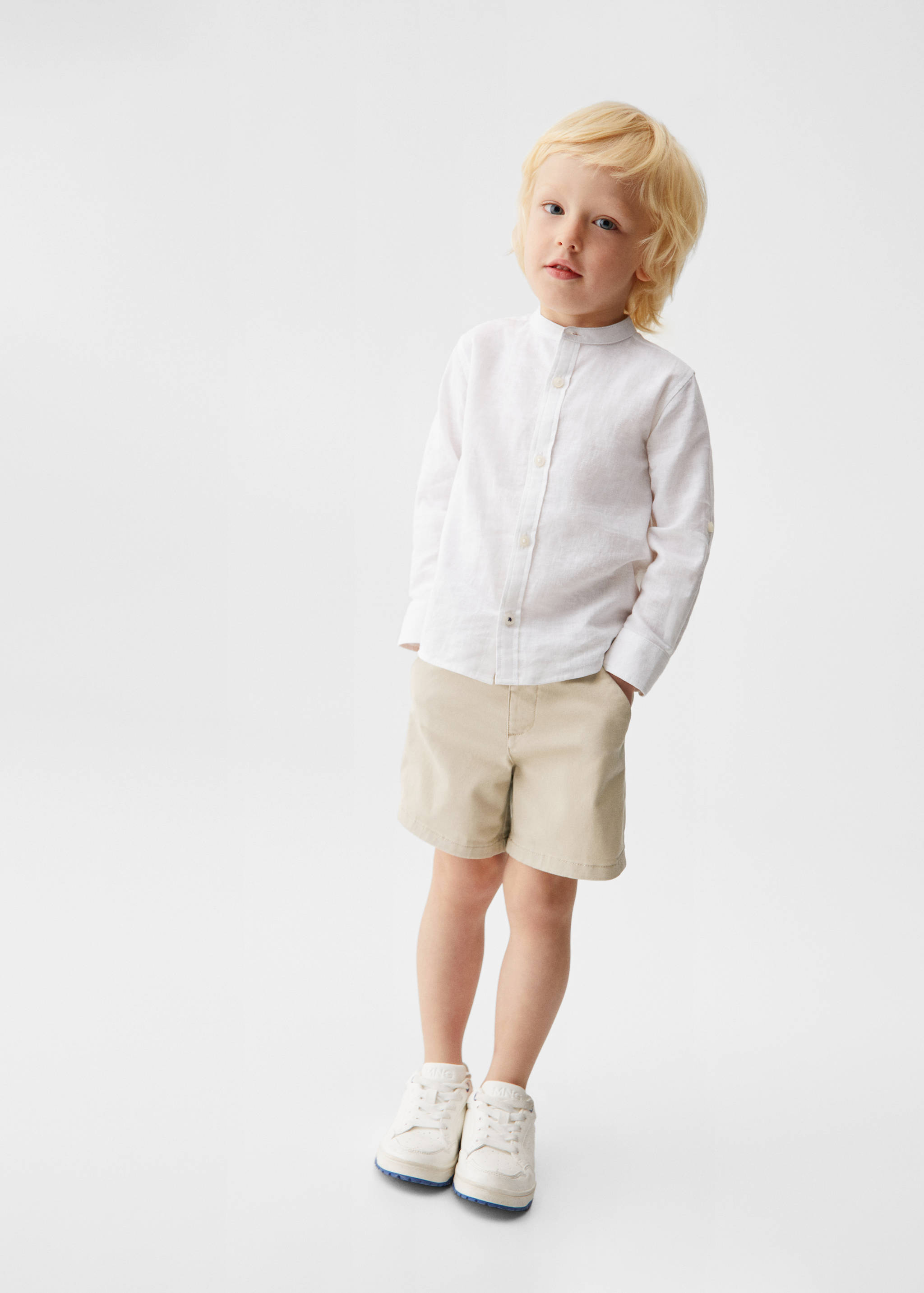 Cotton chino style Bermuda shorts - General plane