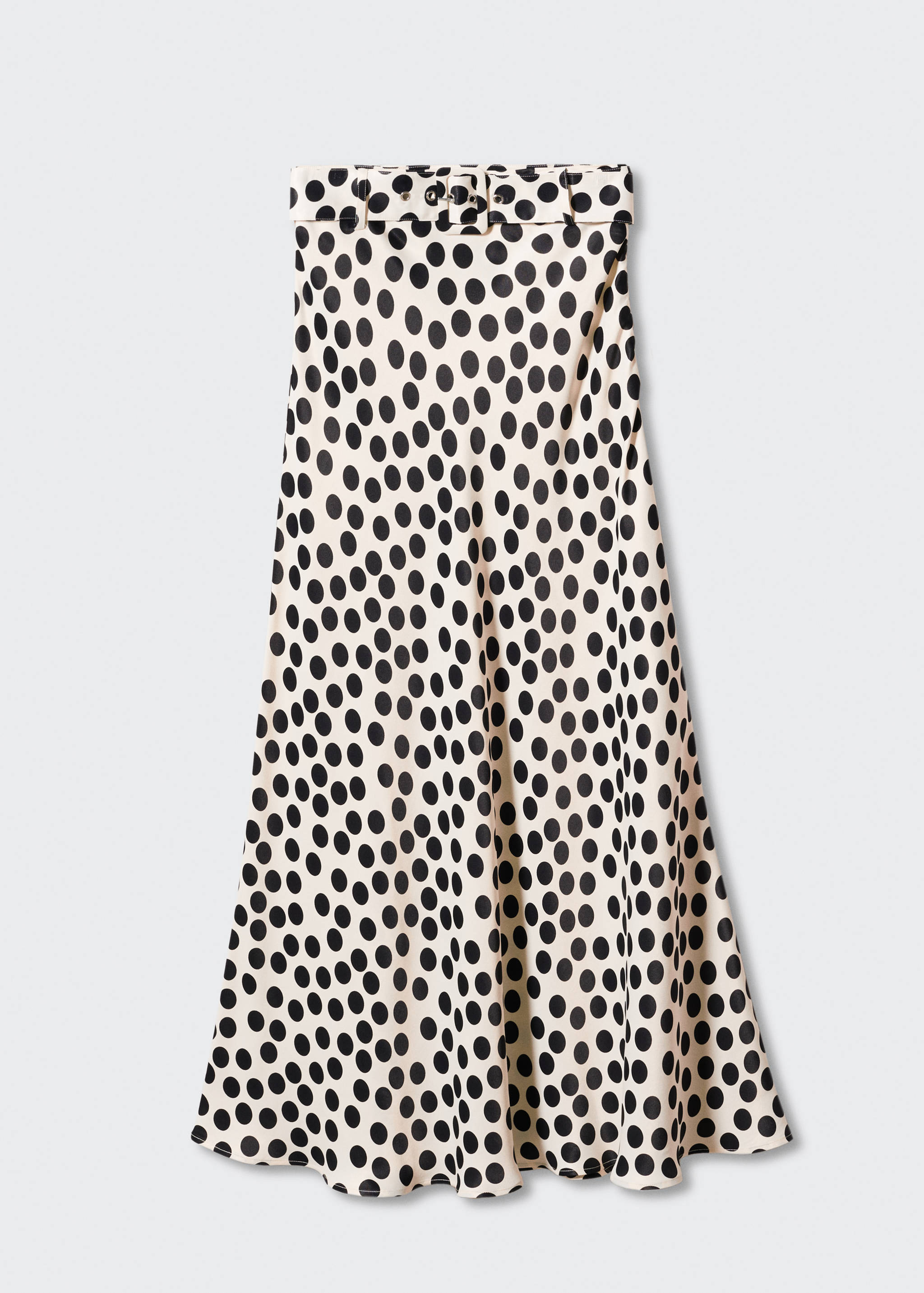 Printed skirt with polka-dot belt - Article without model