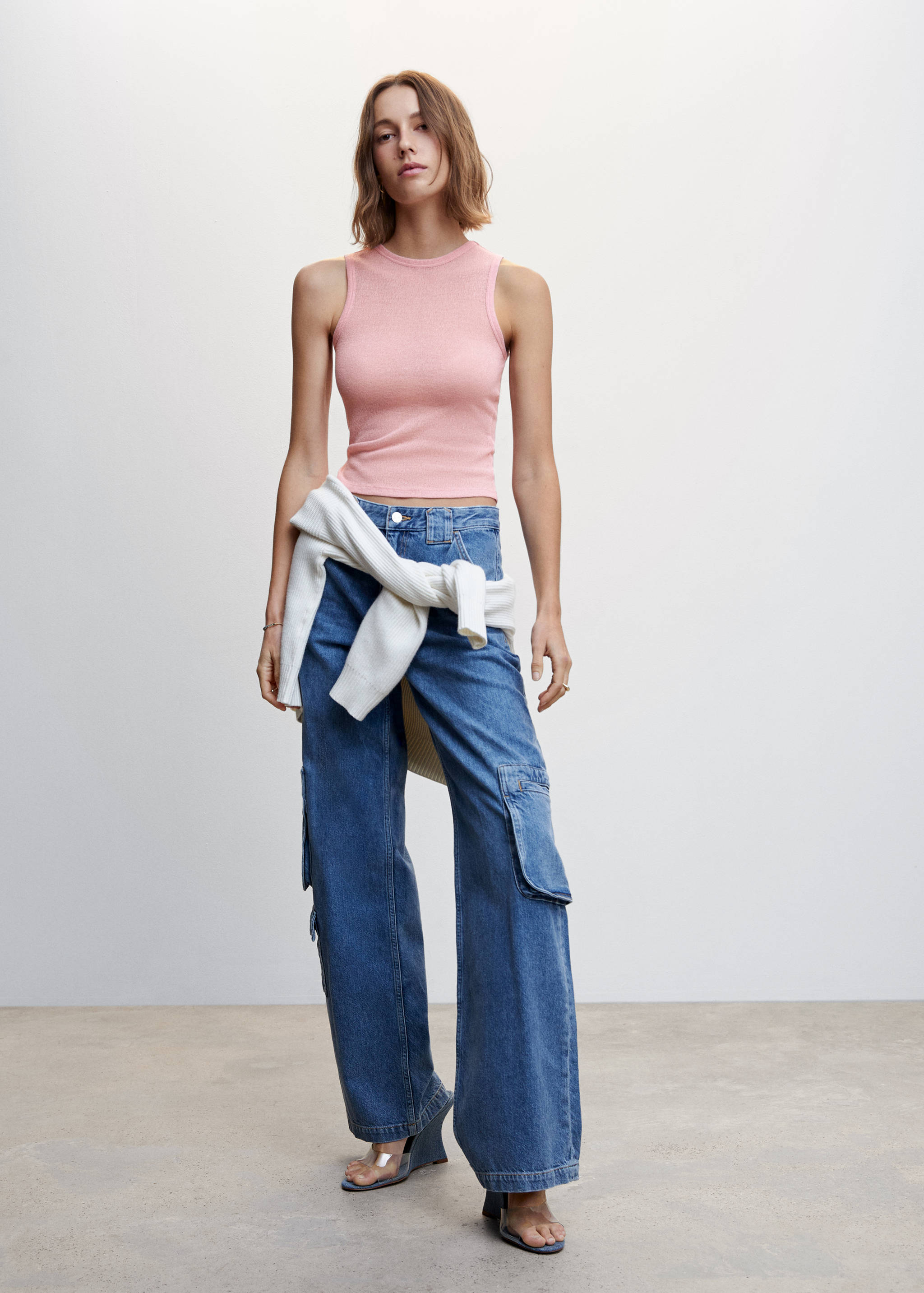 Knit semi-transparent top - General plane