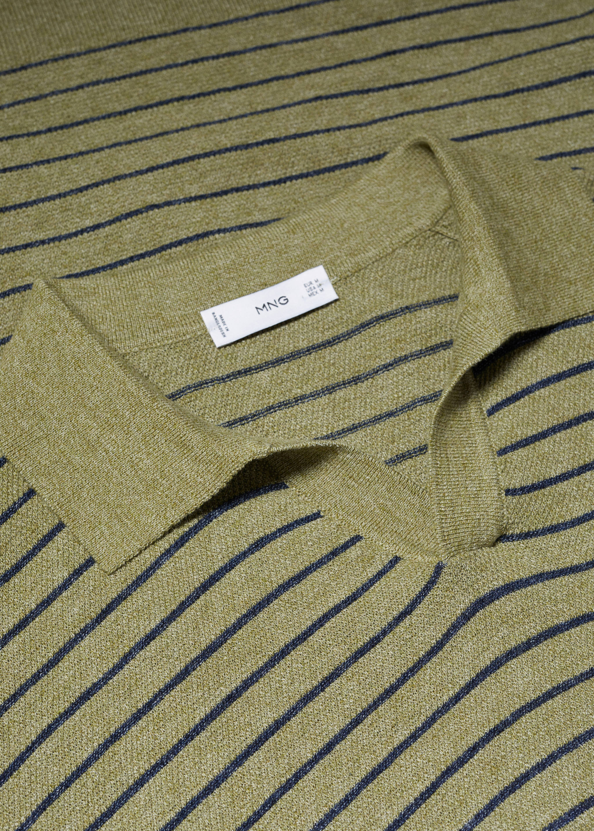 Striped fine-knit polo shirt - Details of the article 8
