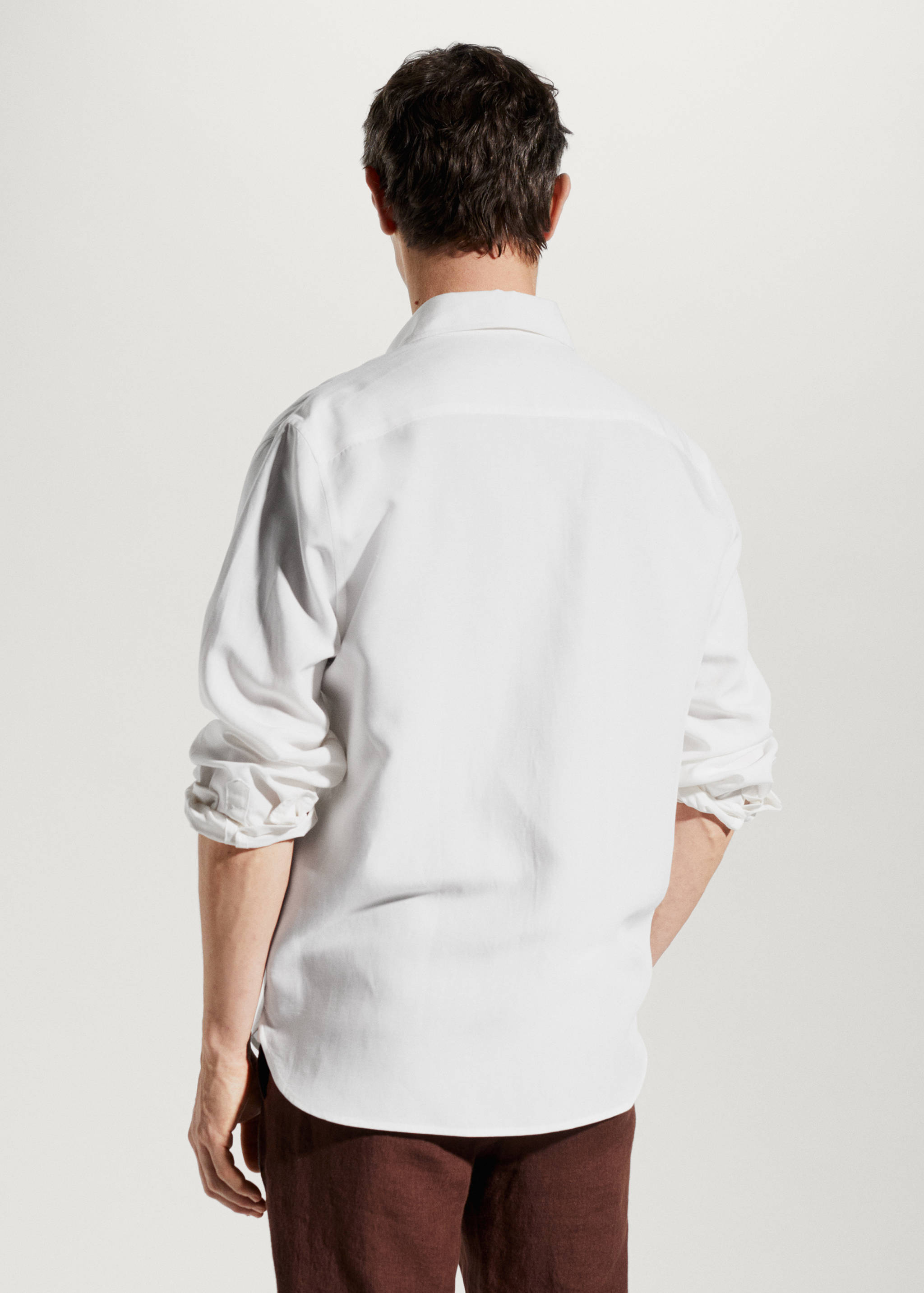 Regular-fit linen lyocell shirt - Reverse of the article