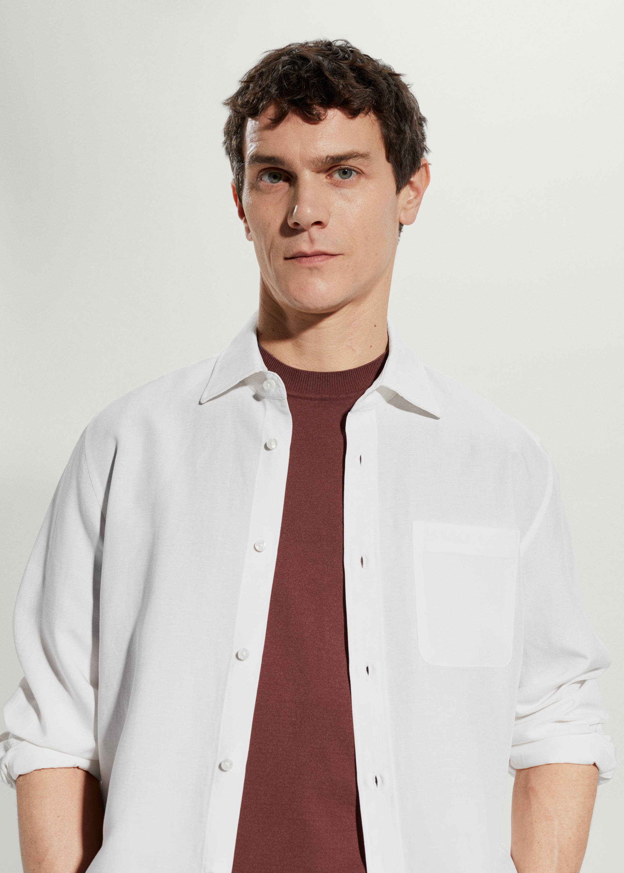 Regular-fit linen lyocell shirt - Details of the article 1