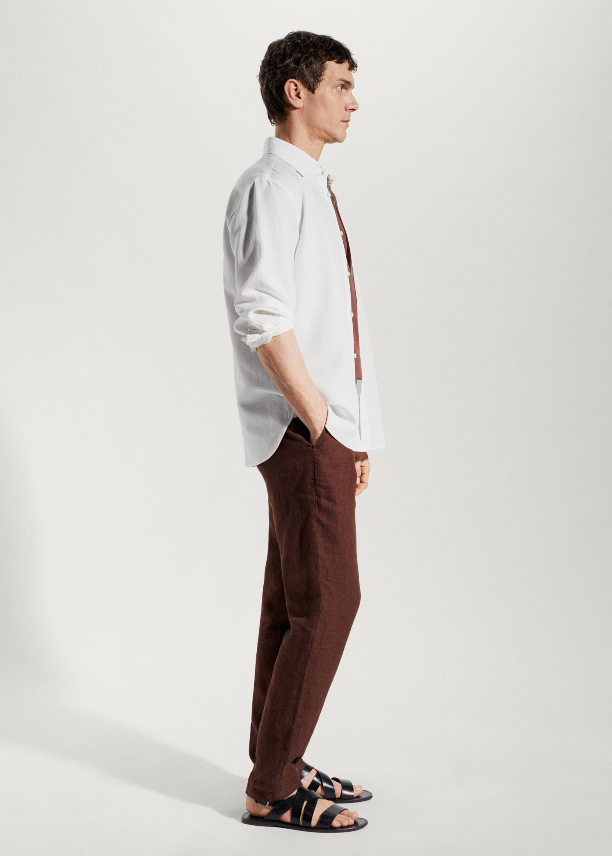 Regular-fit linen lyocell shirt - Details of the article 2