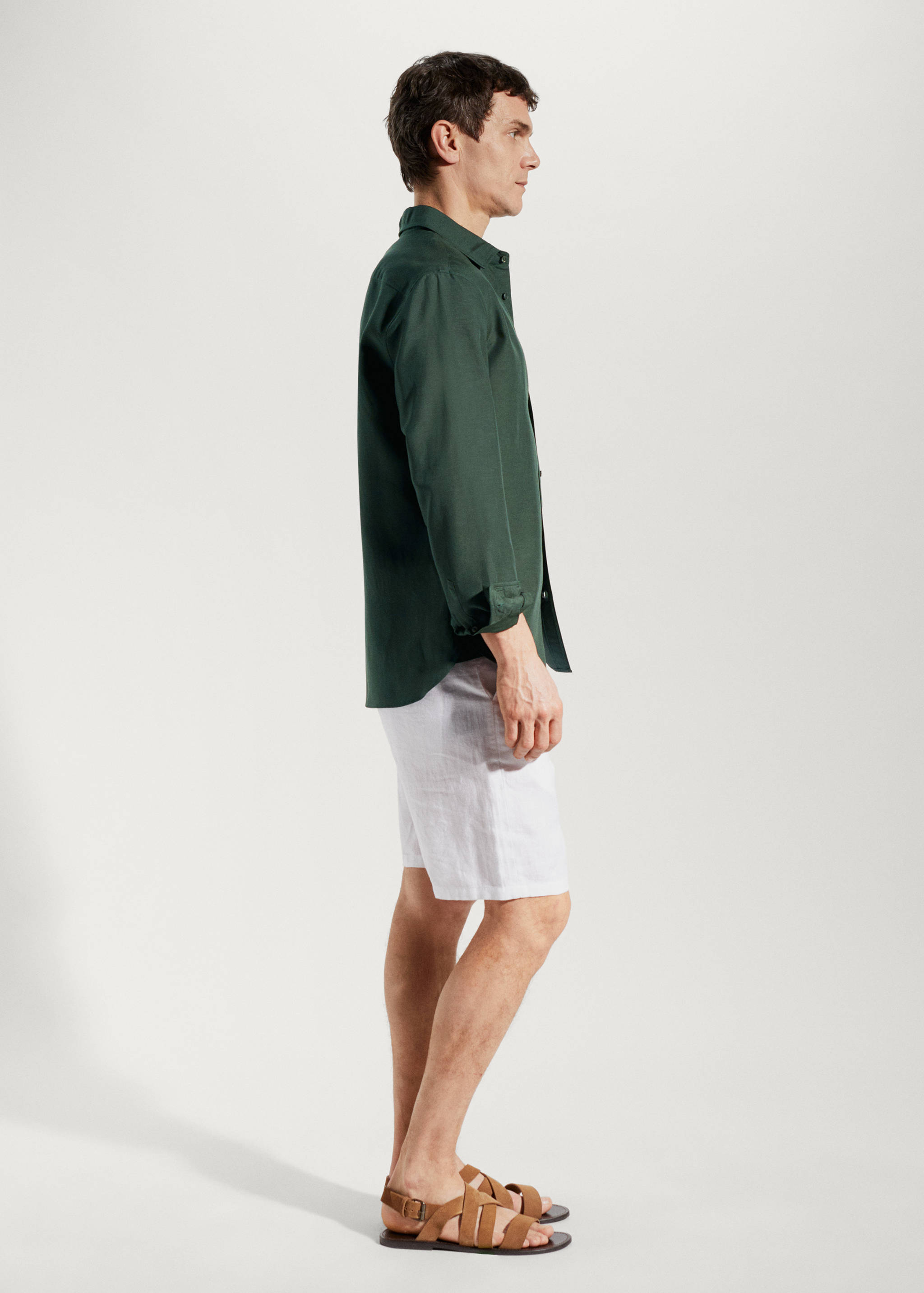Regular-fit linen lyocell shirt - Details of the article 2