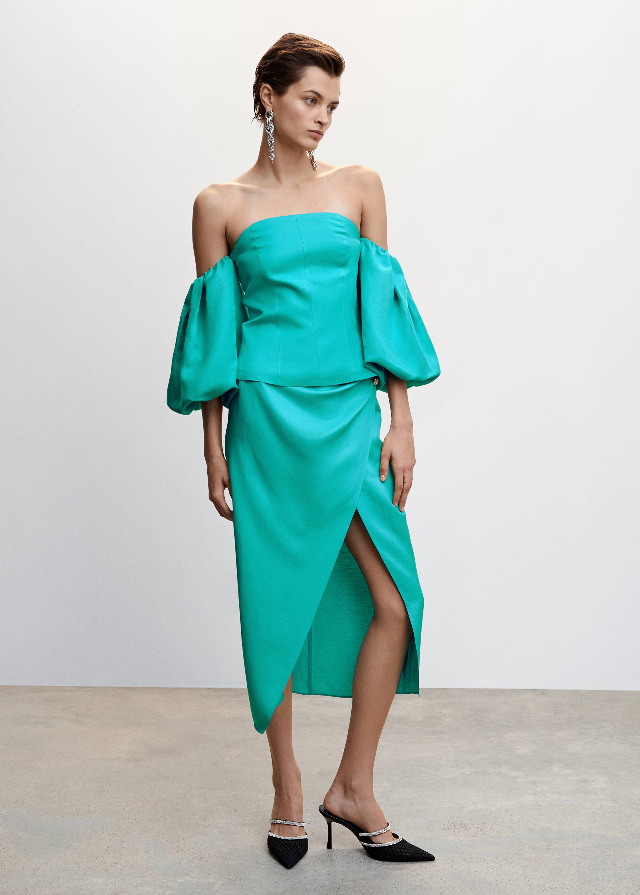 Top tip corset cu mâneci bufante - Plan general