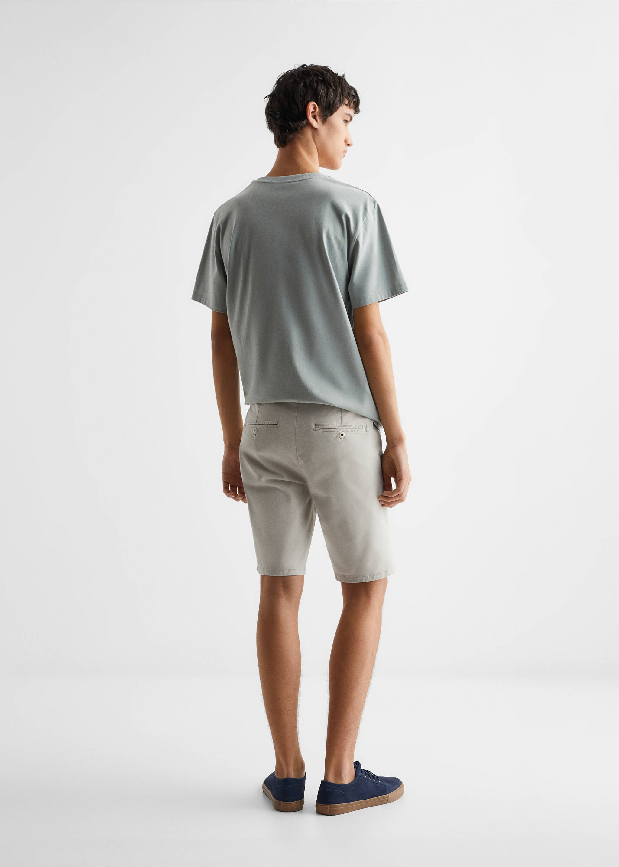 Cotton Bermuda shorts - Reverse of the article, Ice Grey. Ref: 47075929-00.