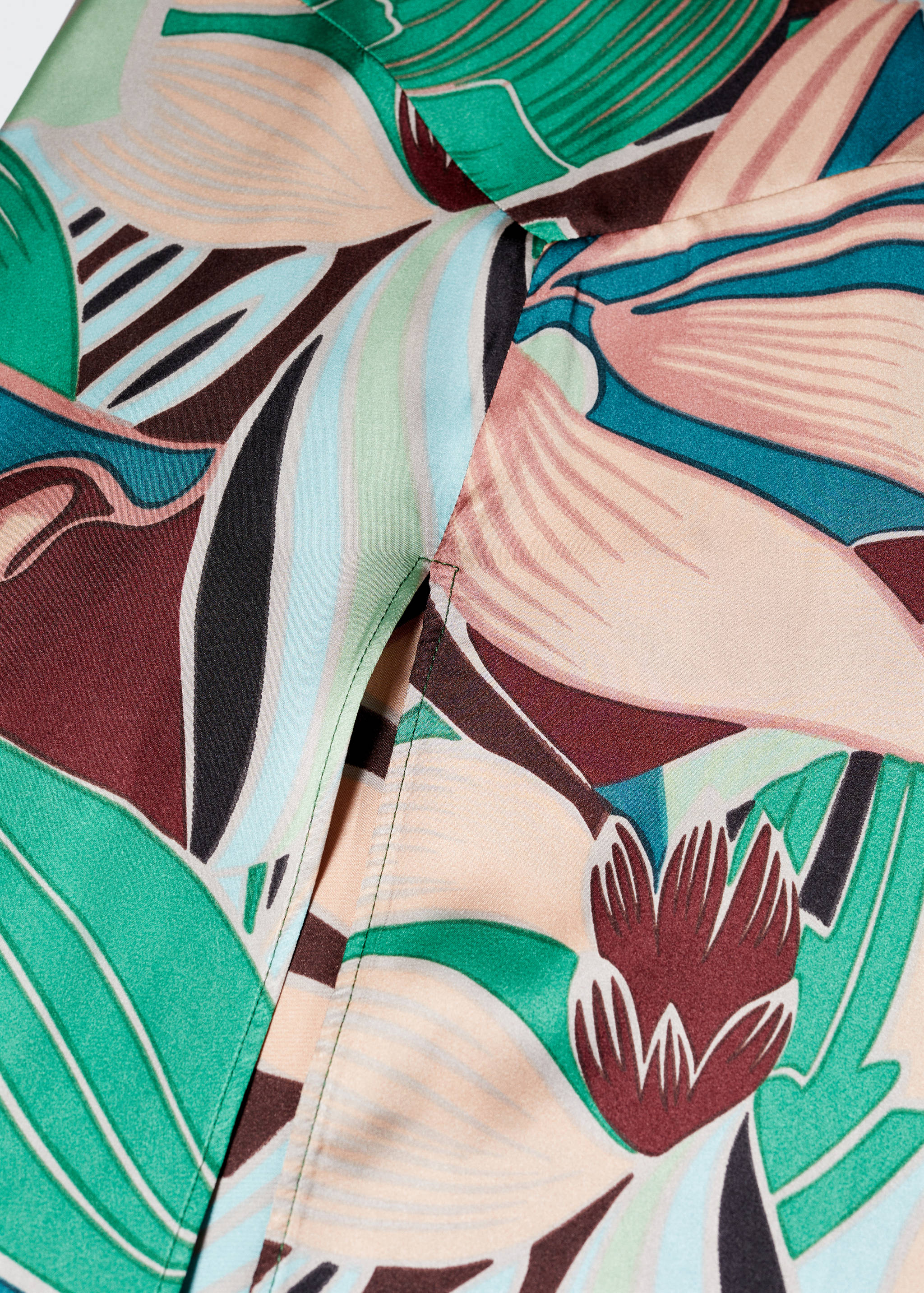 Tropical Print-Kleid mit Schlitz - Detail des Artikels 8