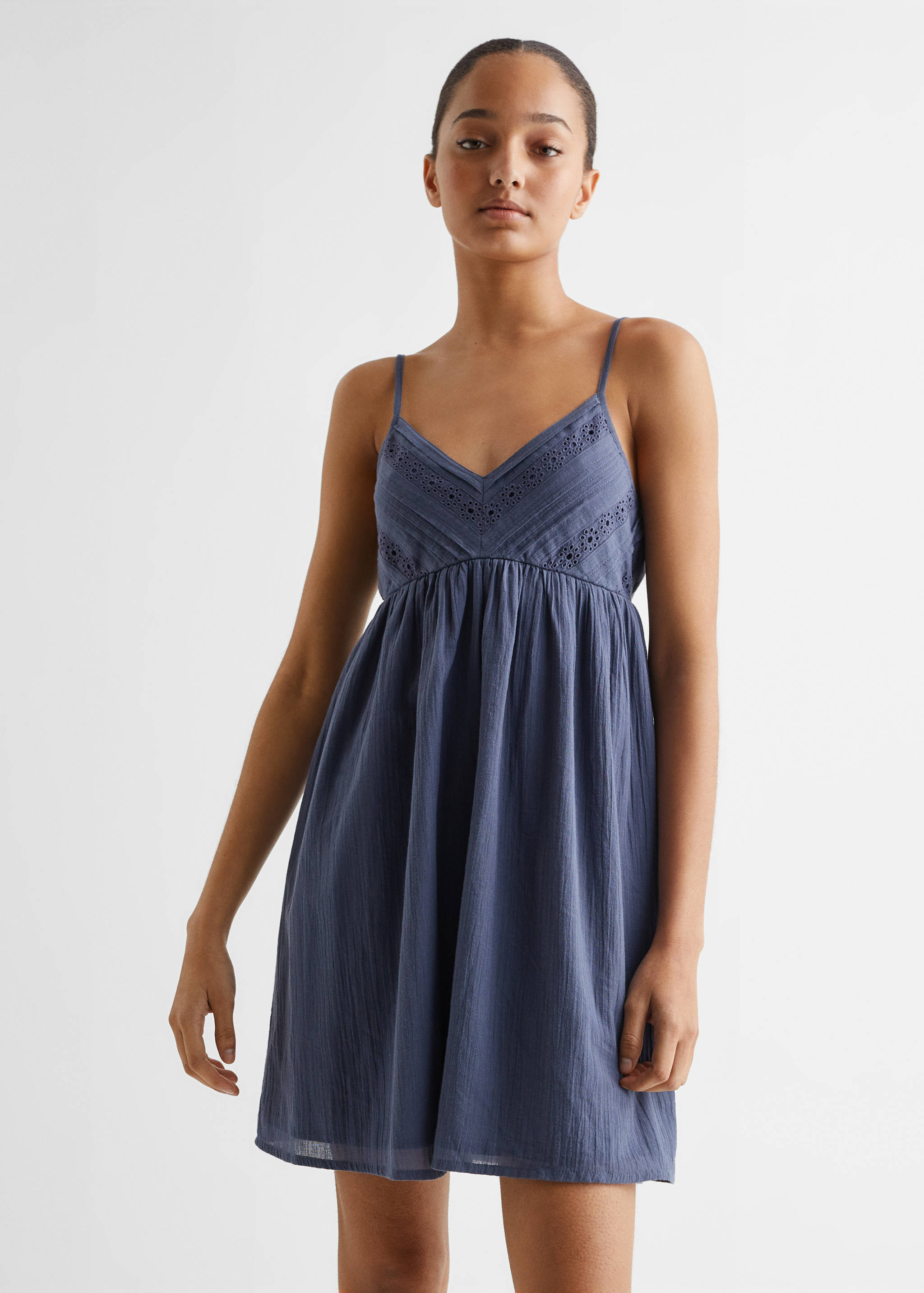 Embroidered cotton dress - Medium plane