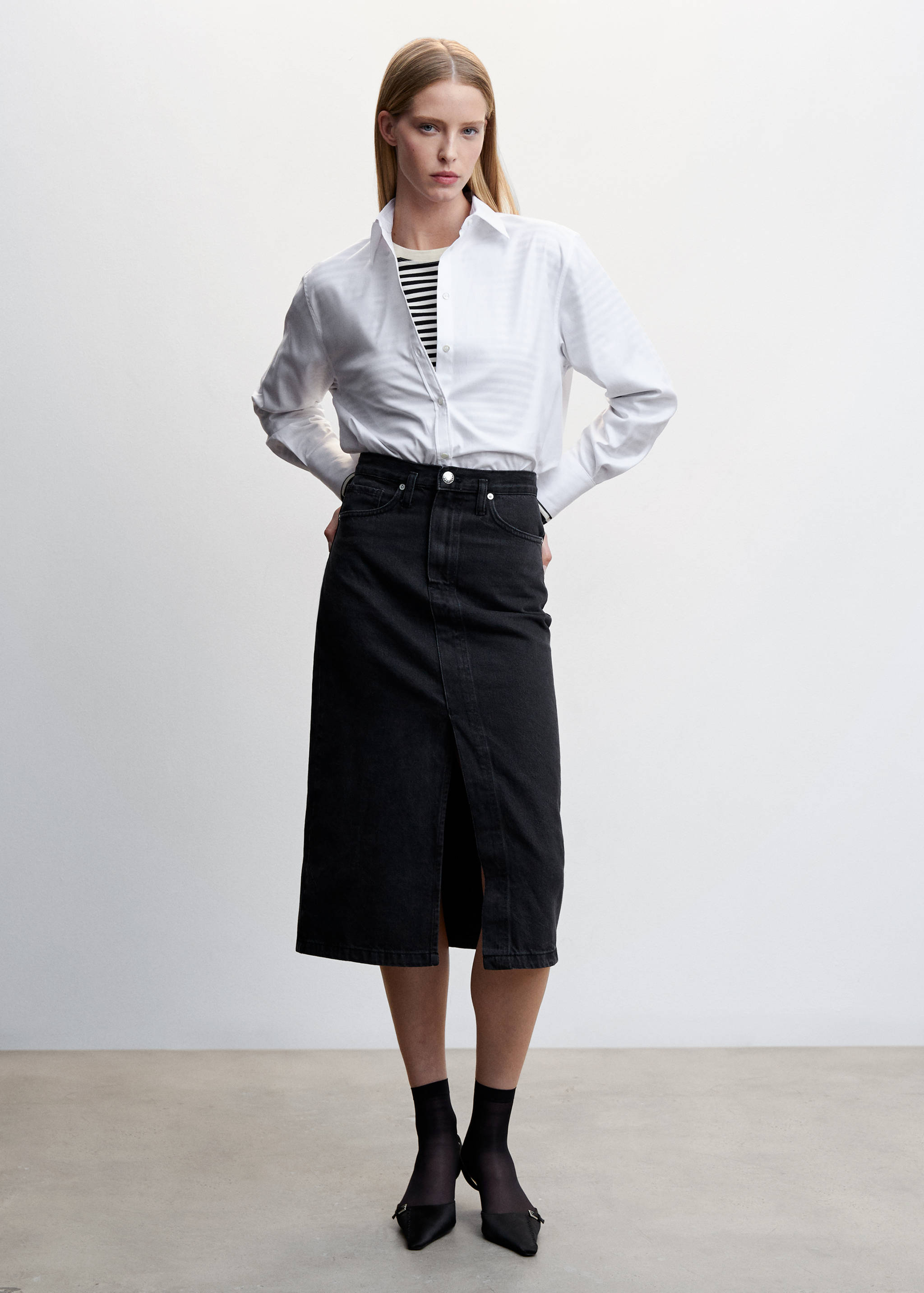 Midi-Jeansrock - Allgemeine Ansicht