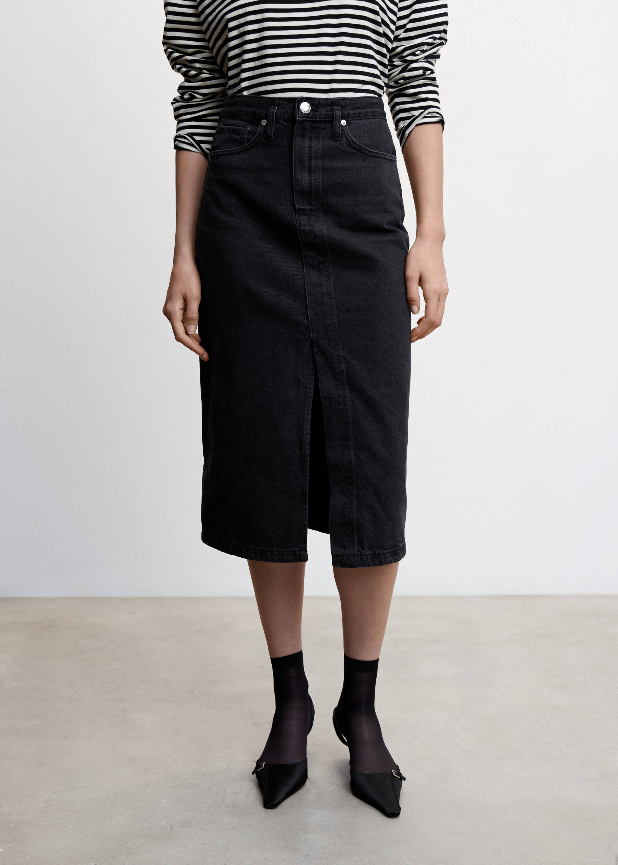 Midi-Jeansrock - Mittlere Ansicht