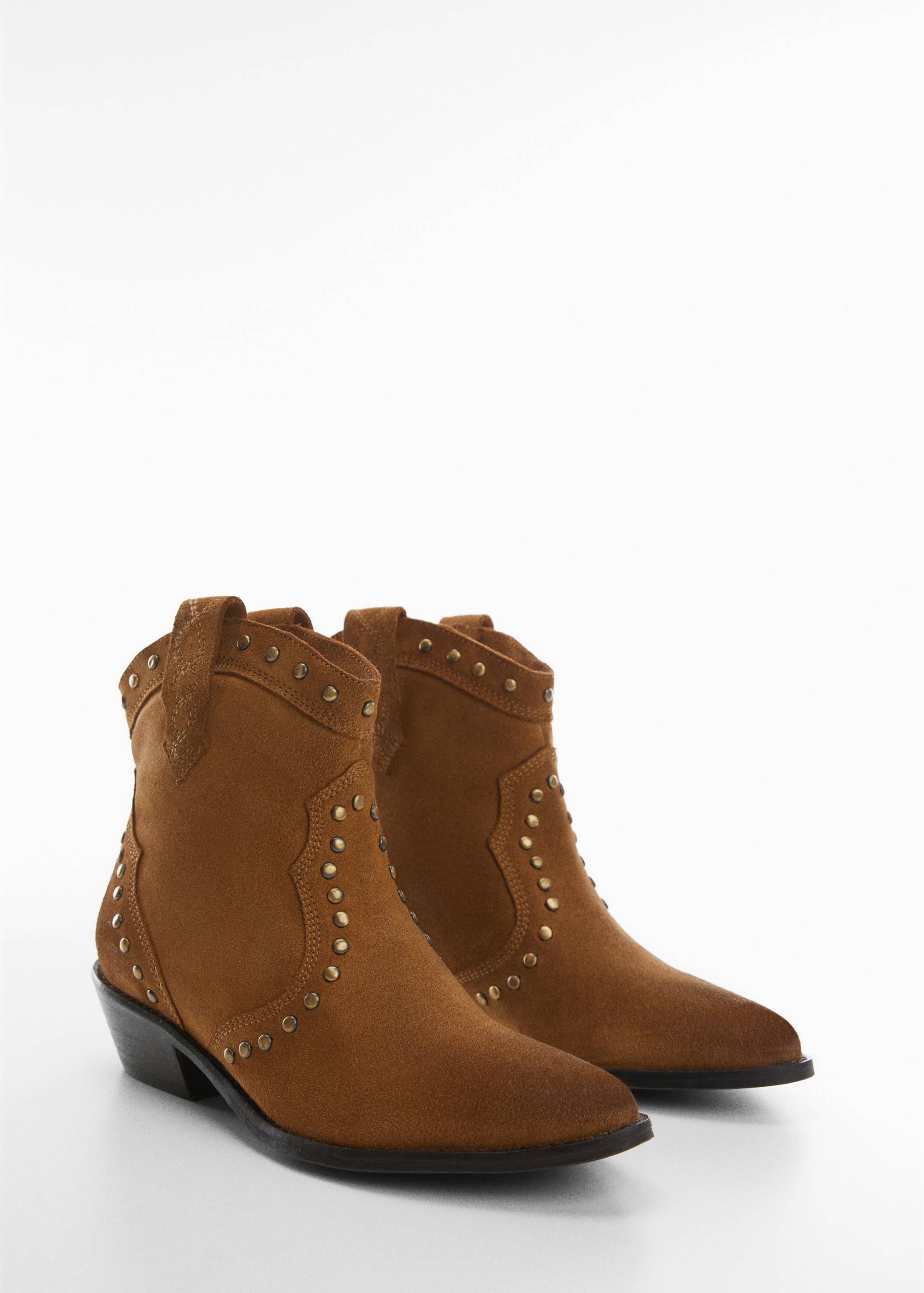 Studded leather ankle boots - Medium plane