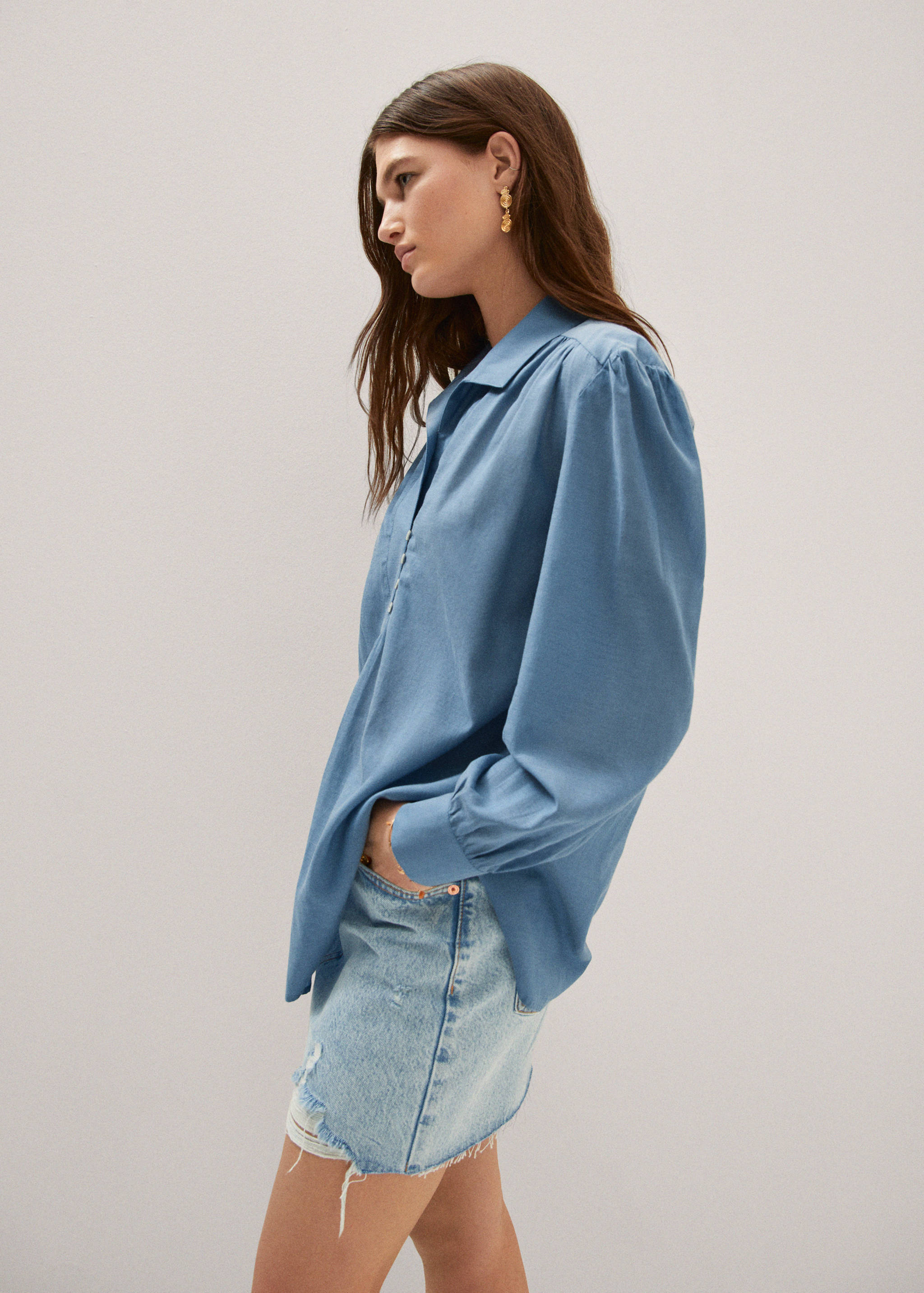 Oversized shirt blouse - Medium plane