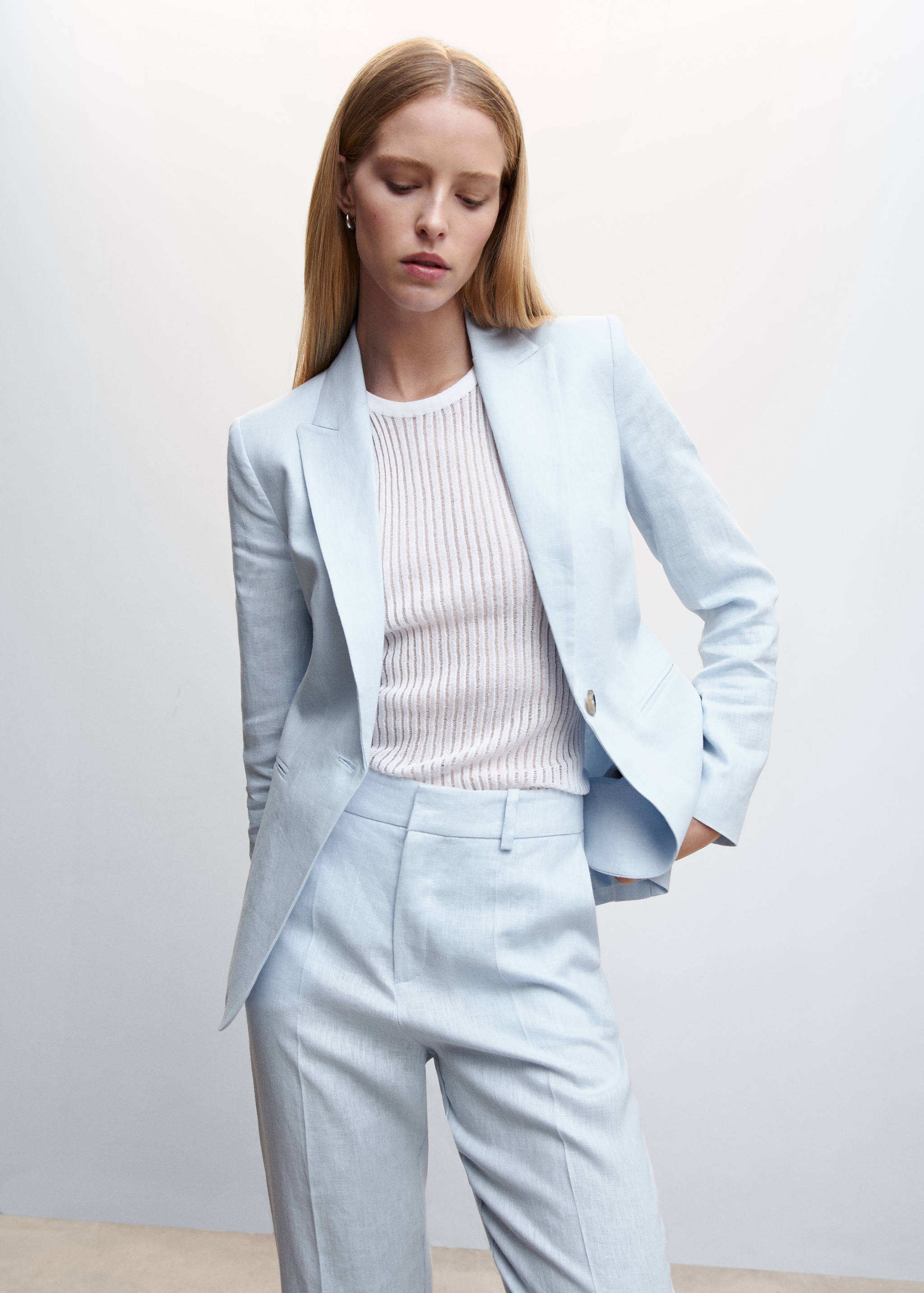 Blazer suit 100% linen - Medium plane
