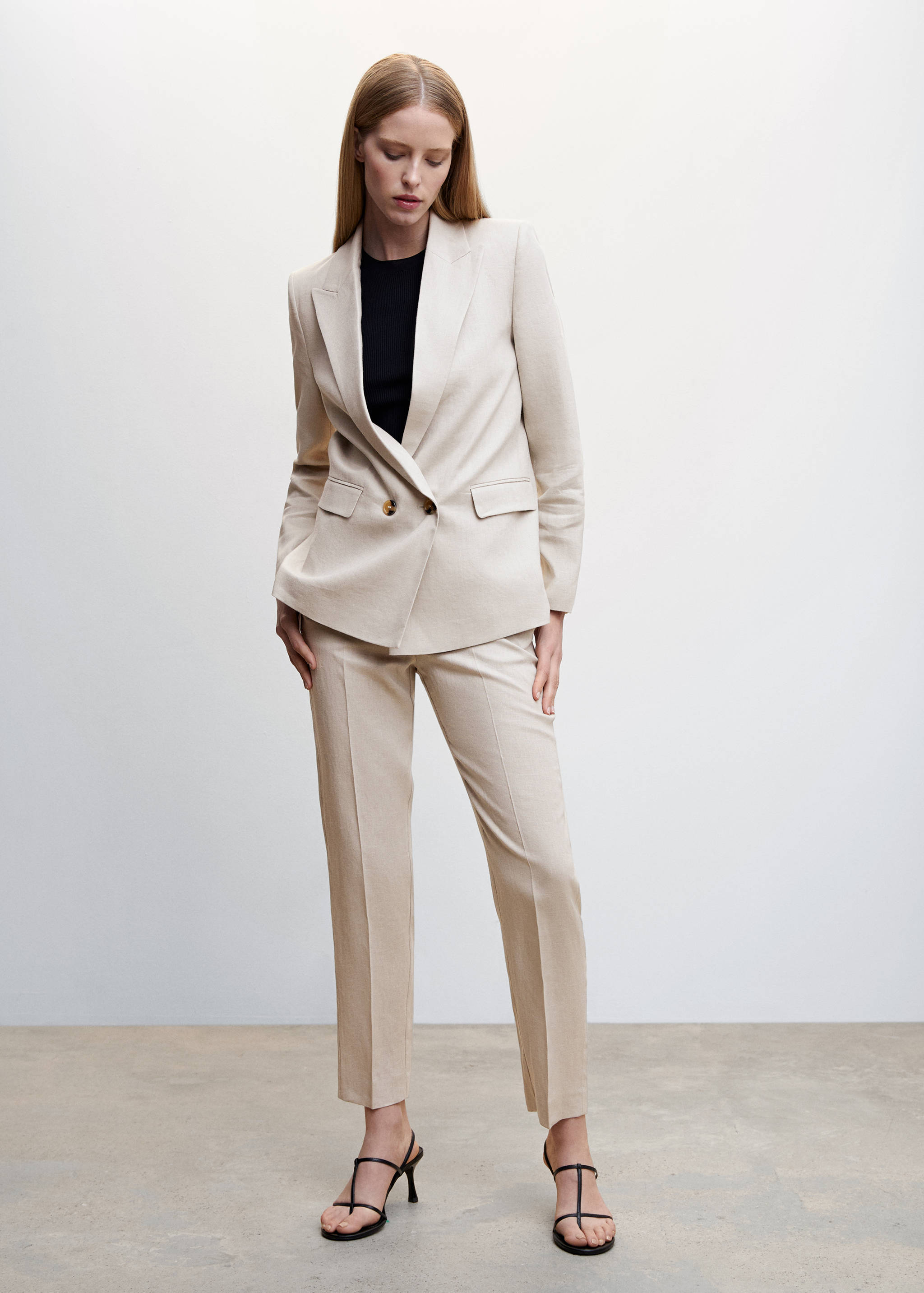 Blazer suit 100% linen - General plane