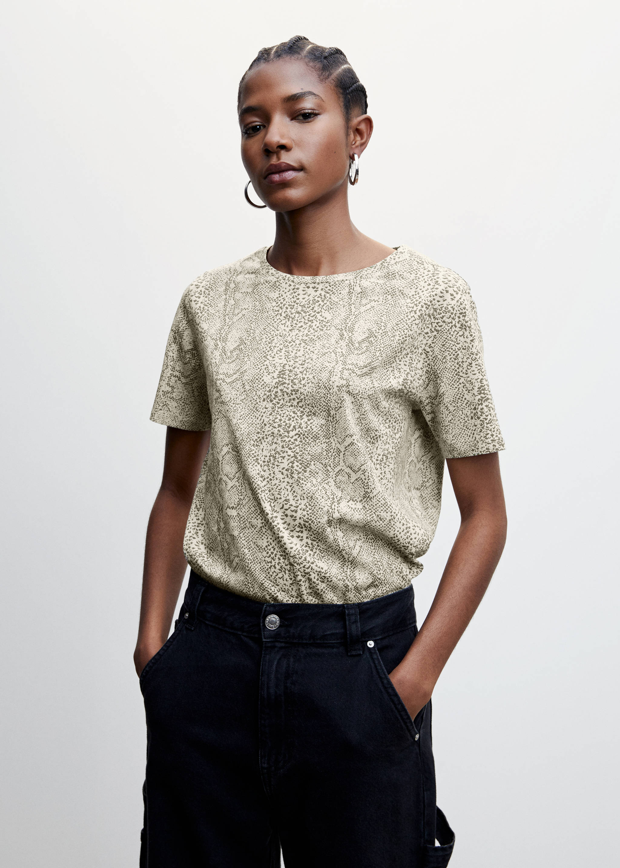 T-Shirt mit Animal Print - Mittlere Ansicht