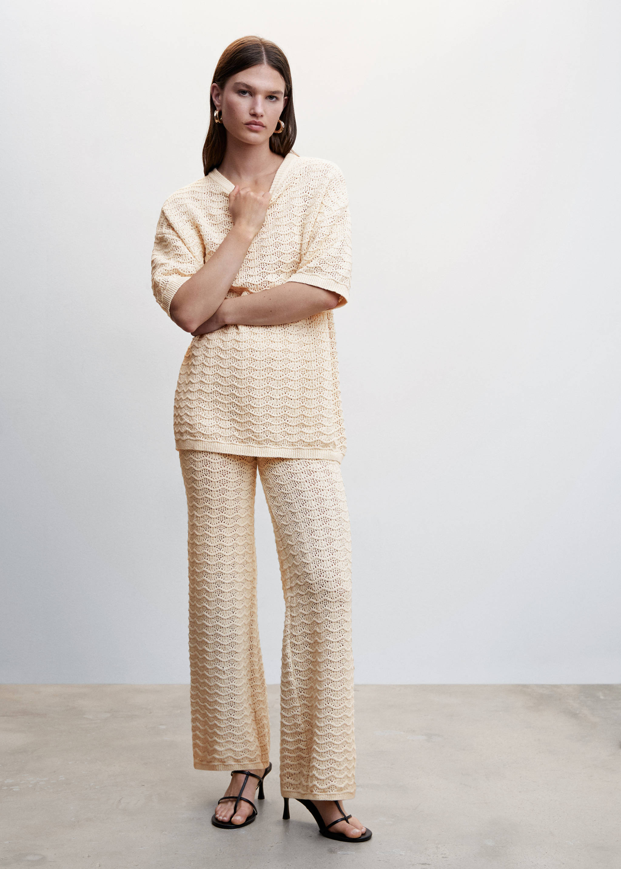 Knitted palazzo trousers - General plane