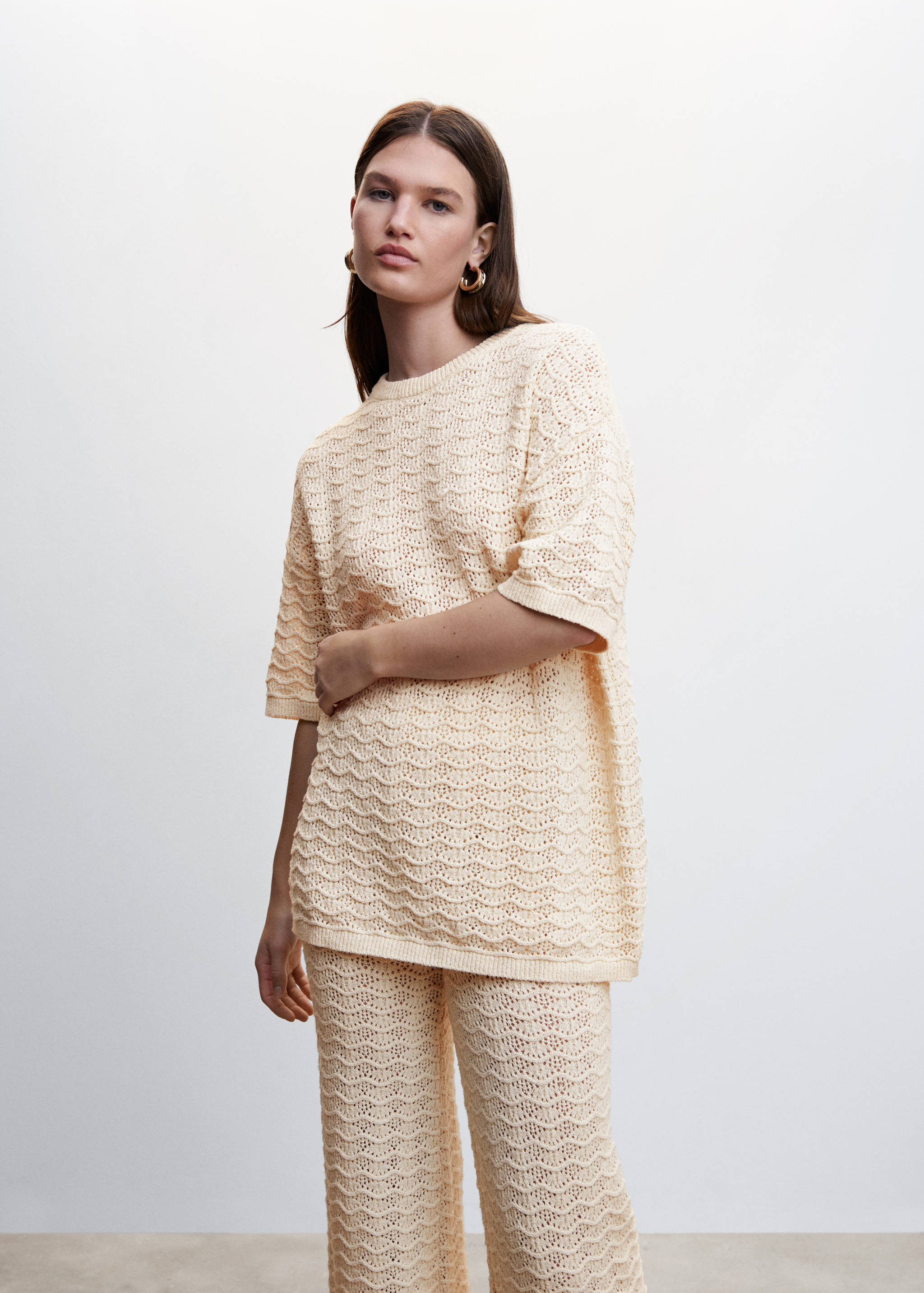 Knitted palazzo trousers - Medium plane