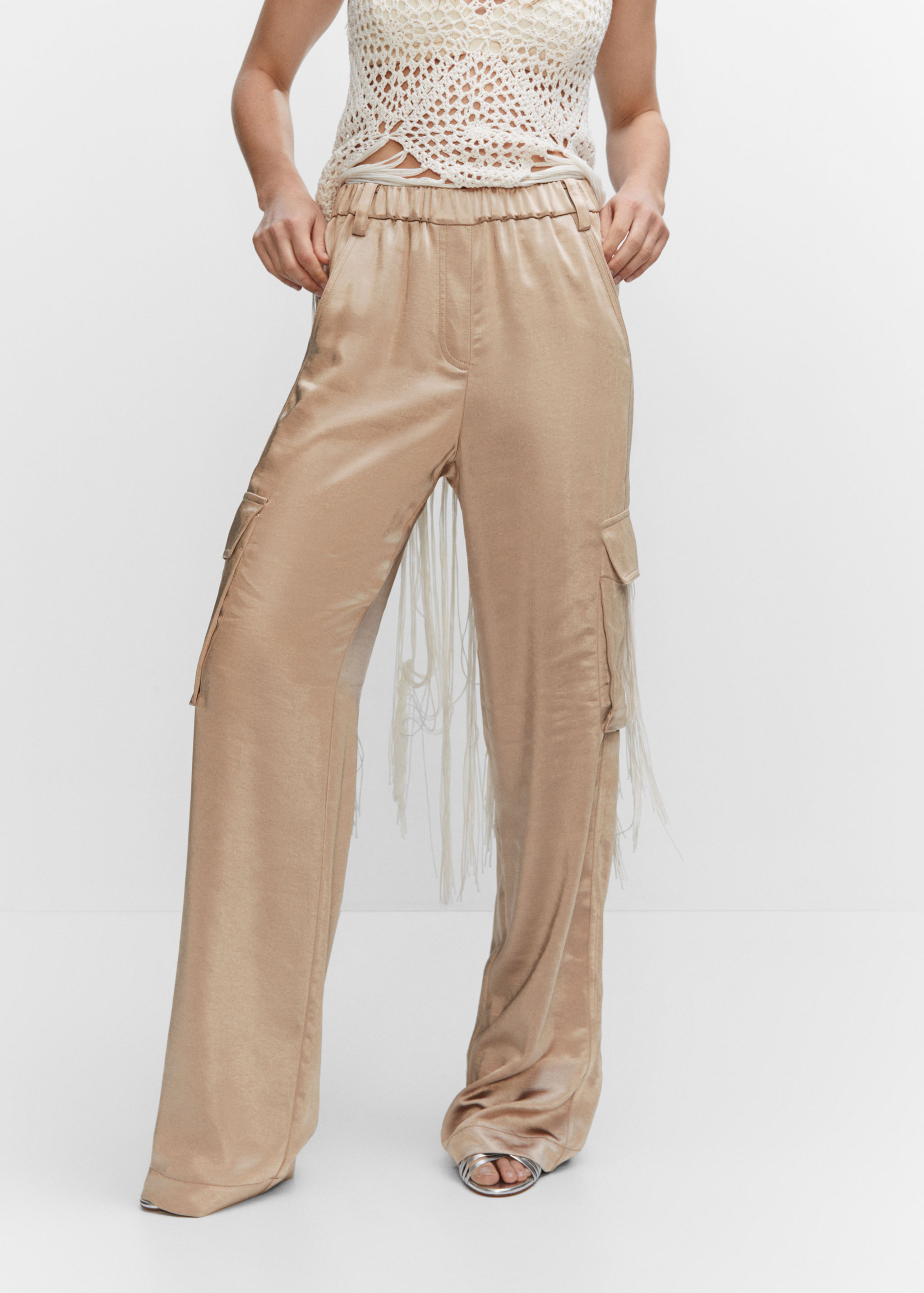 Pantalon cargo satiné - Plan moyen