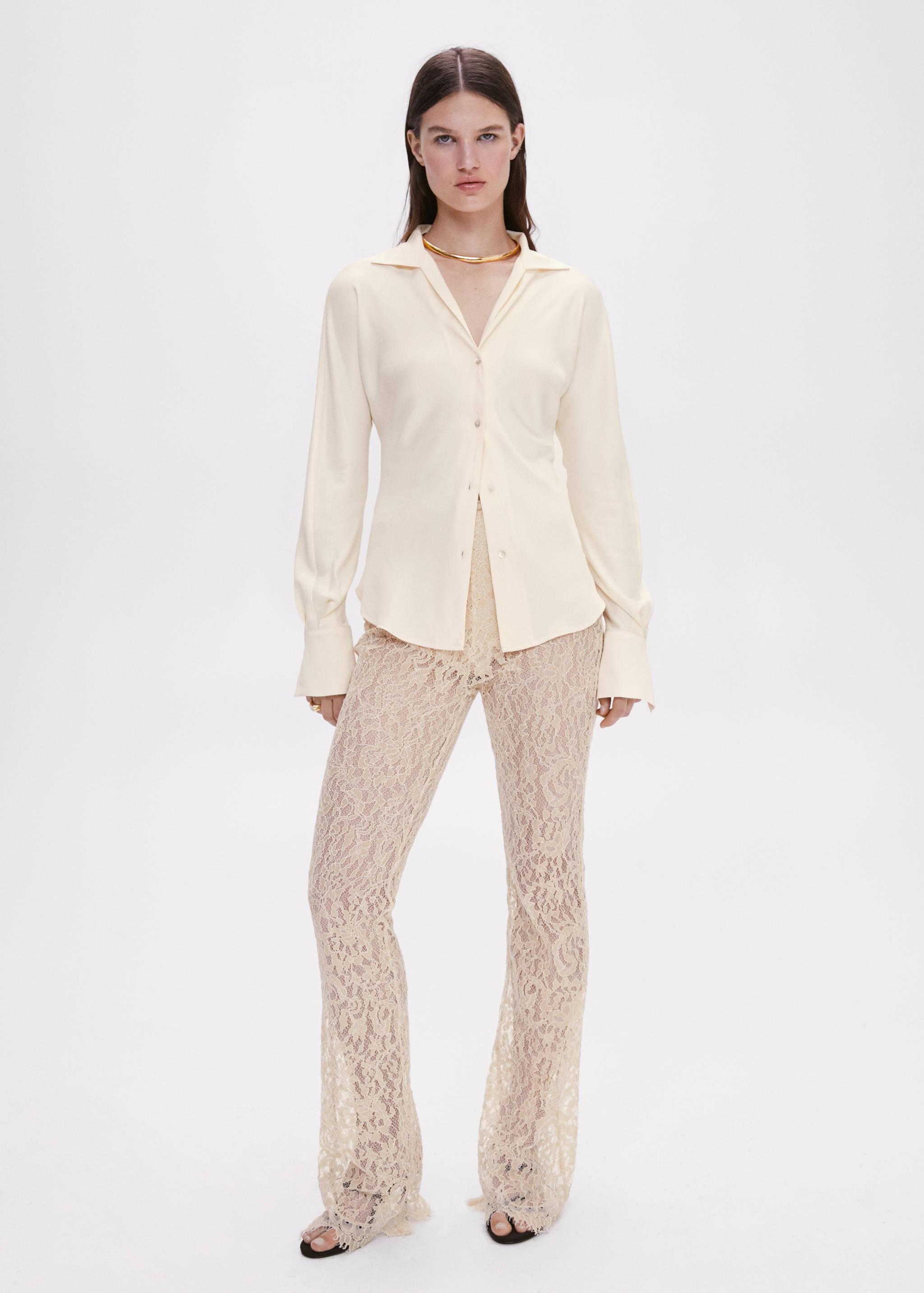 Tailliertes Hemd mit drapiertem Detail - Allgemeine Ansicht