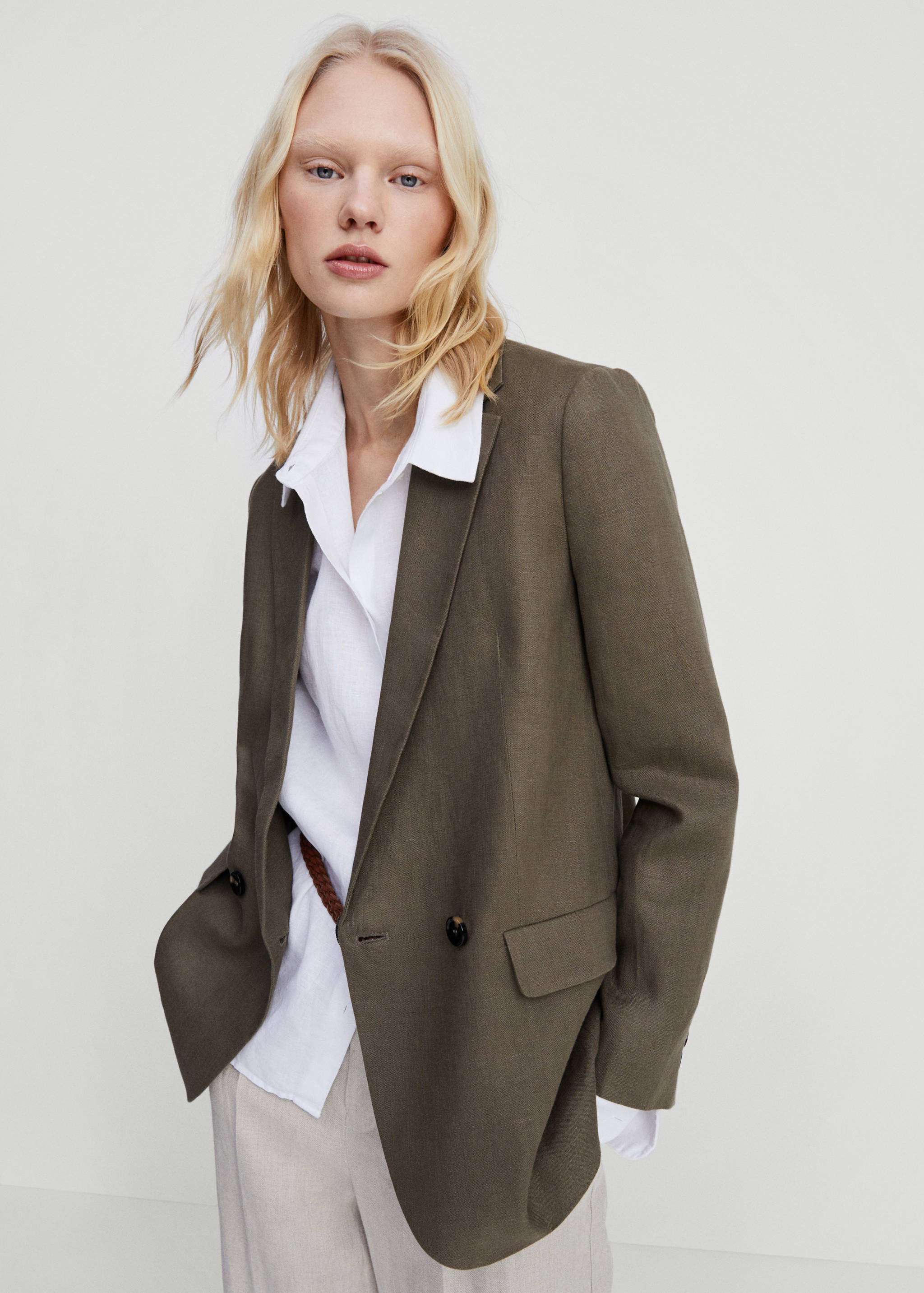 Linen oversized blazer - Details of the article 4