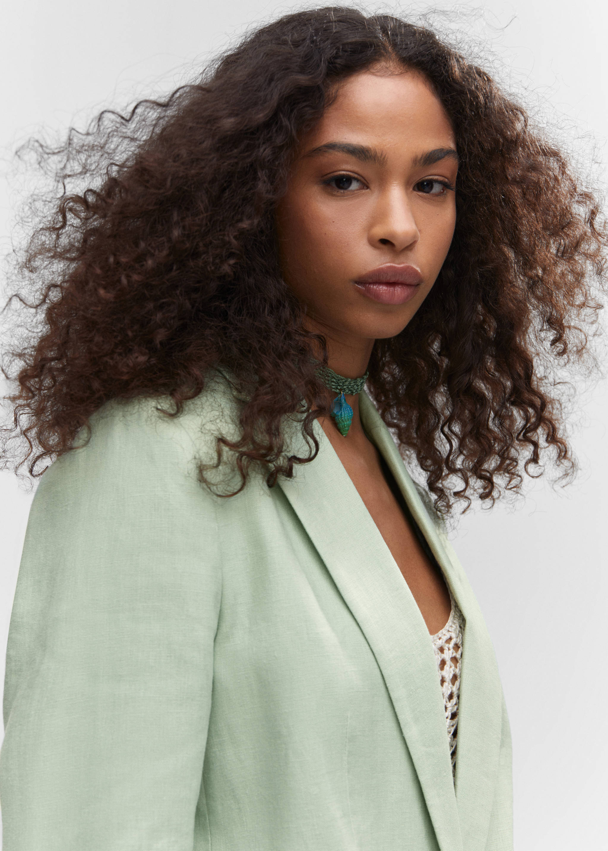 Linen oversized blazer - Details of the article 1