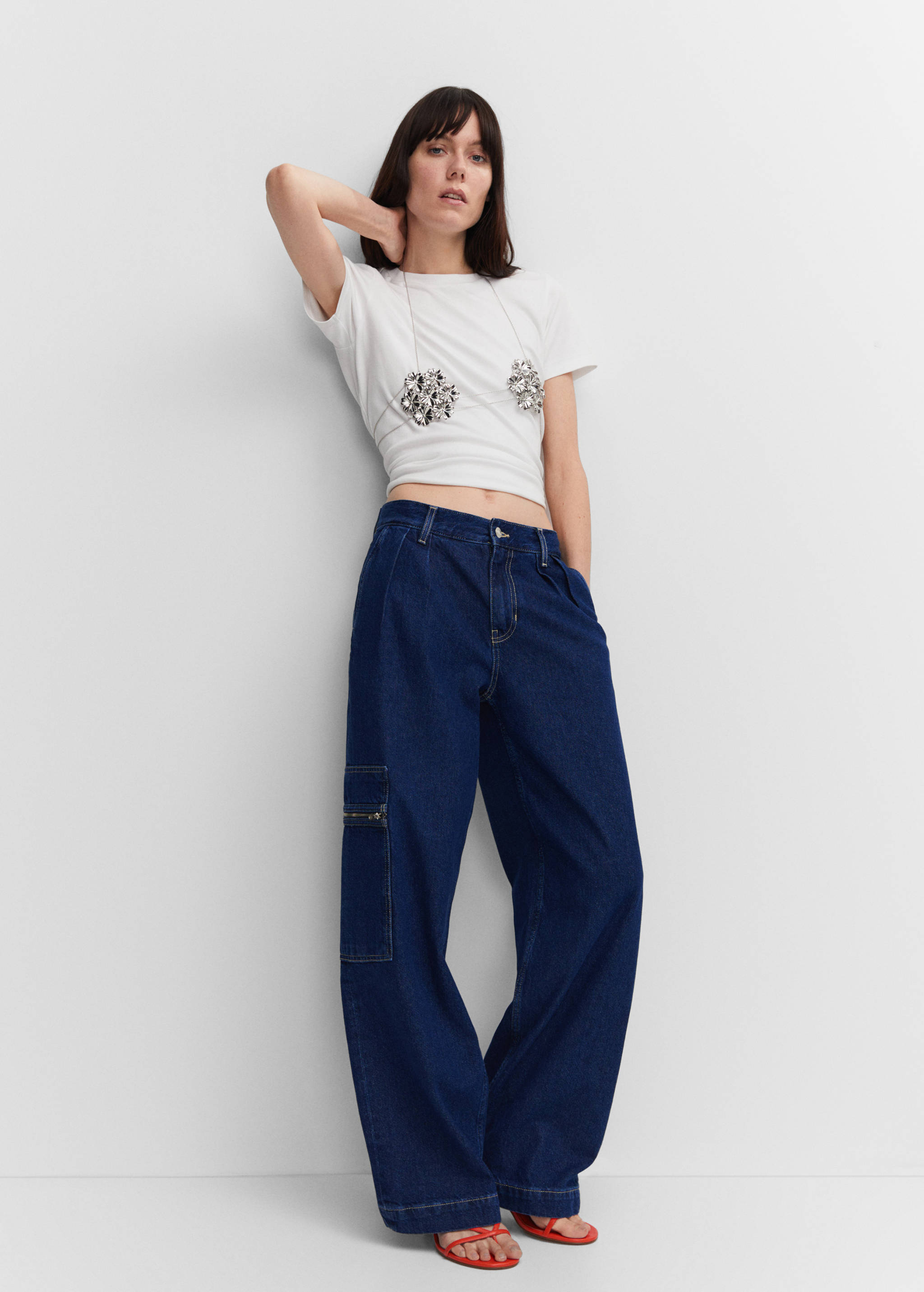 Wideleg jeans with pockets - Details of the article 4