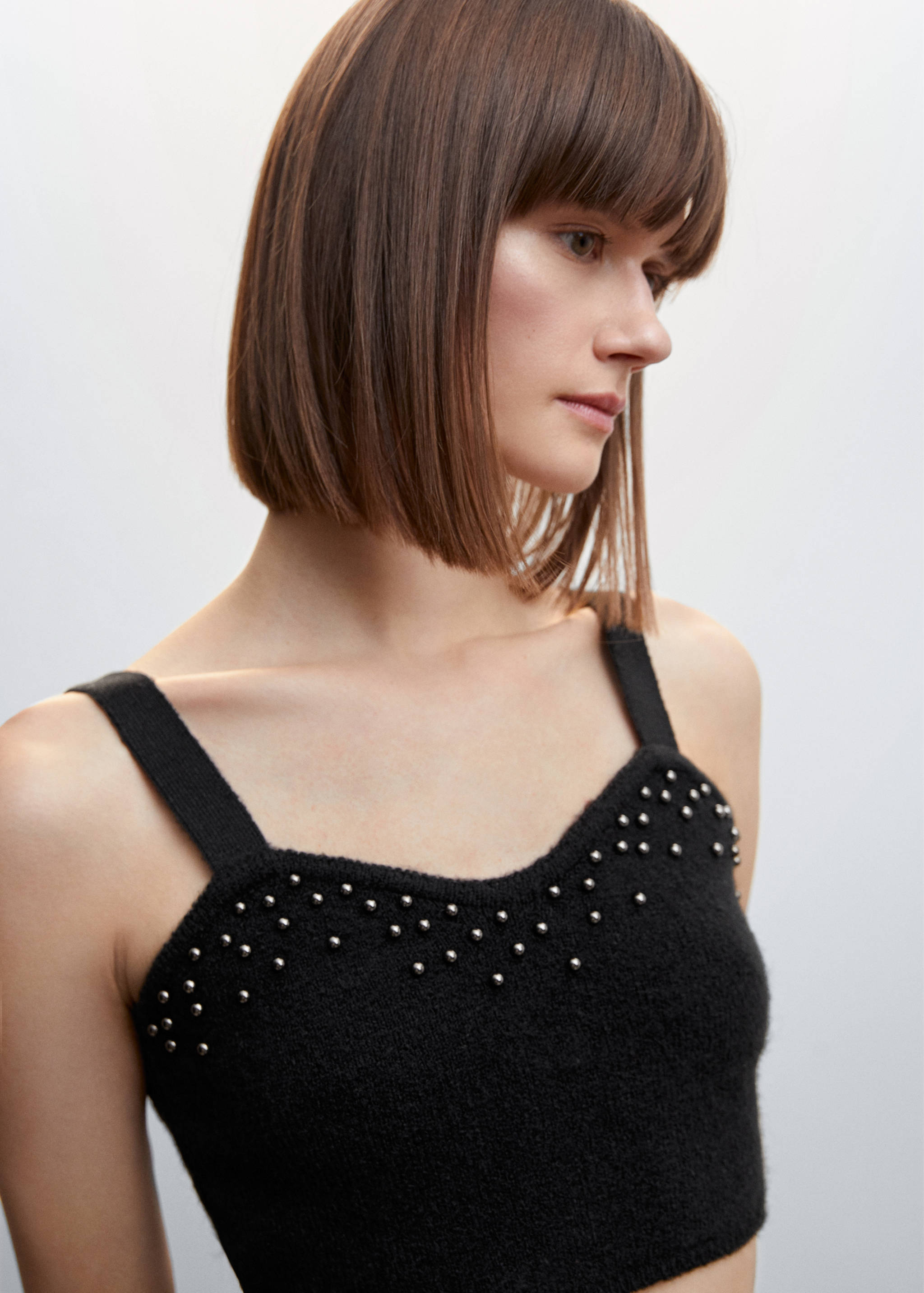 Knitted cropped top - Details of the article 1