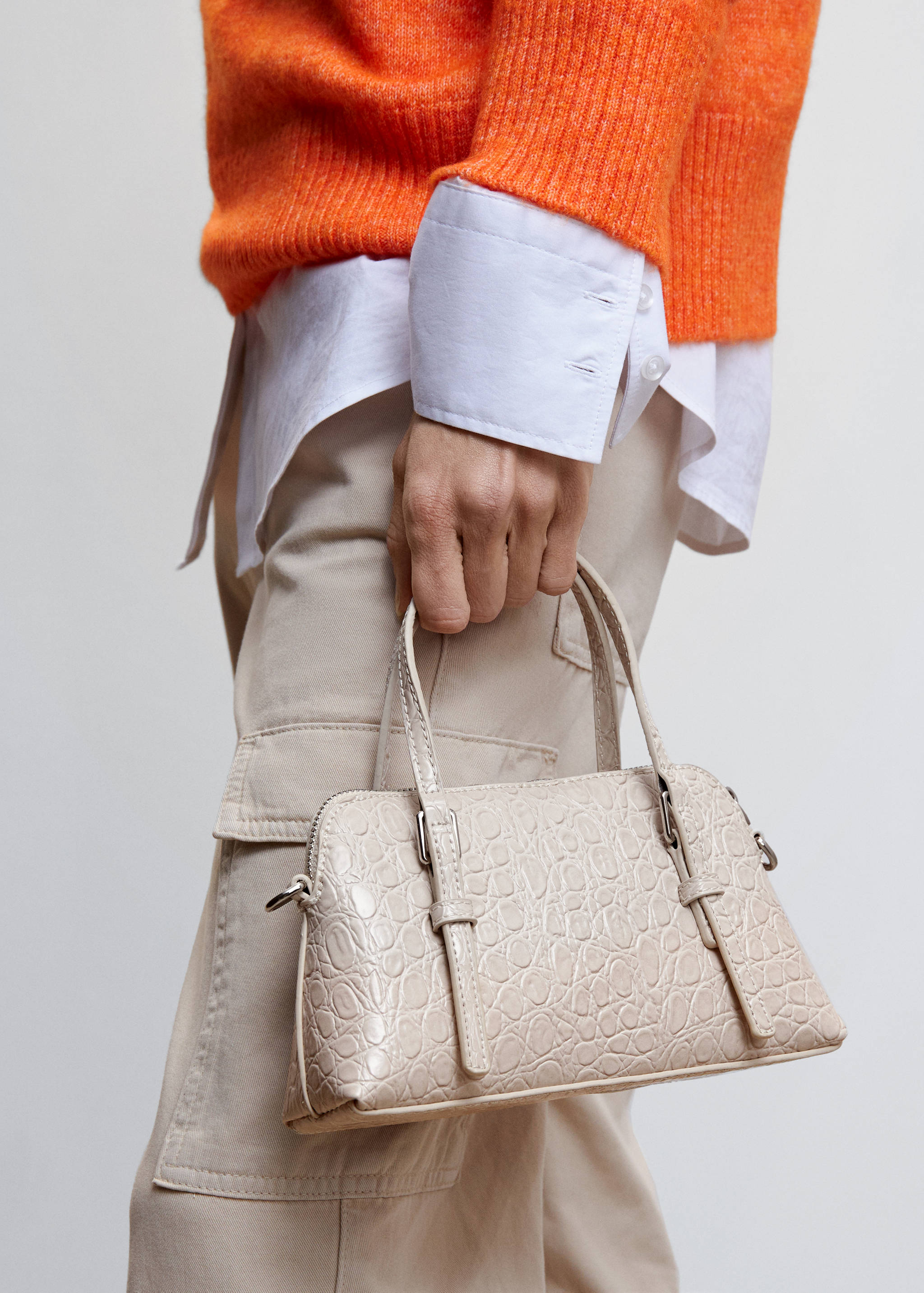 Crocodile-effect double handle bag - Details of the article 9