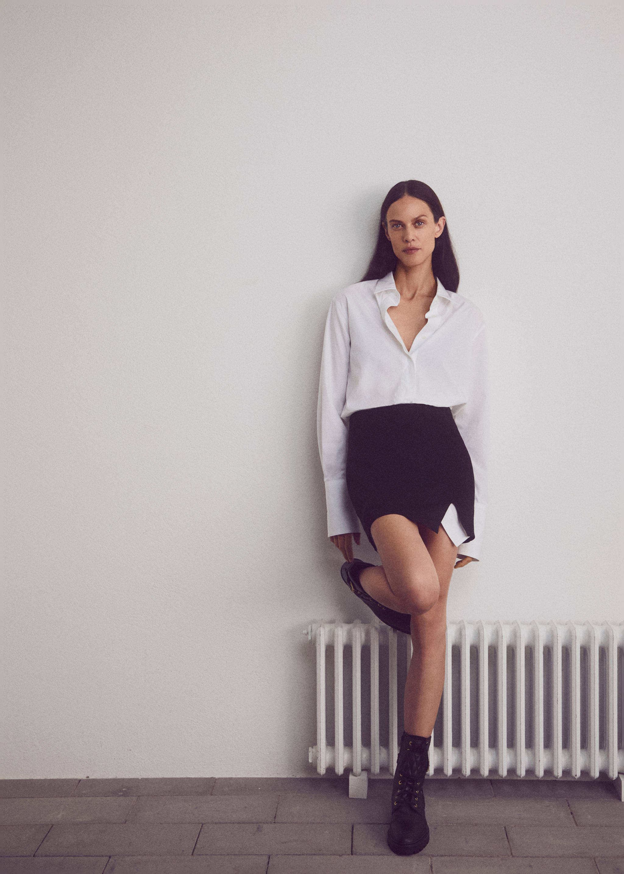 Lace-up leather ankle boots - General plane