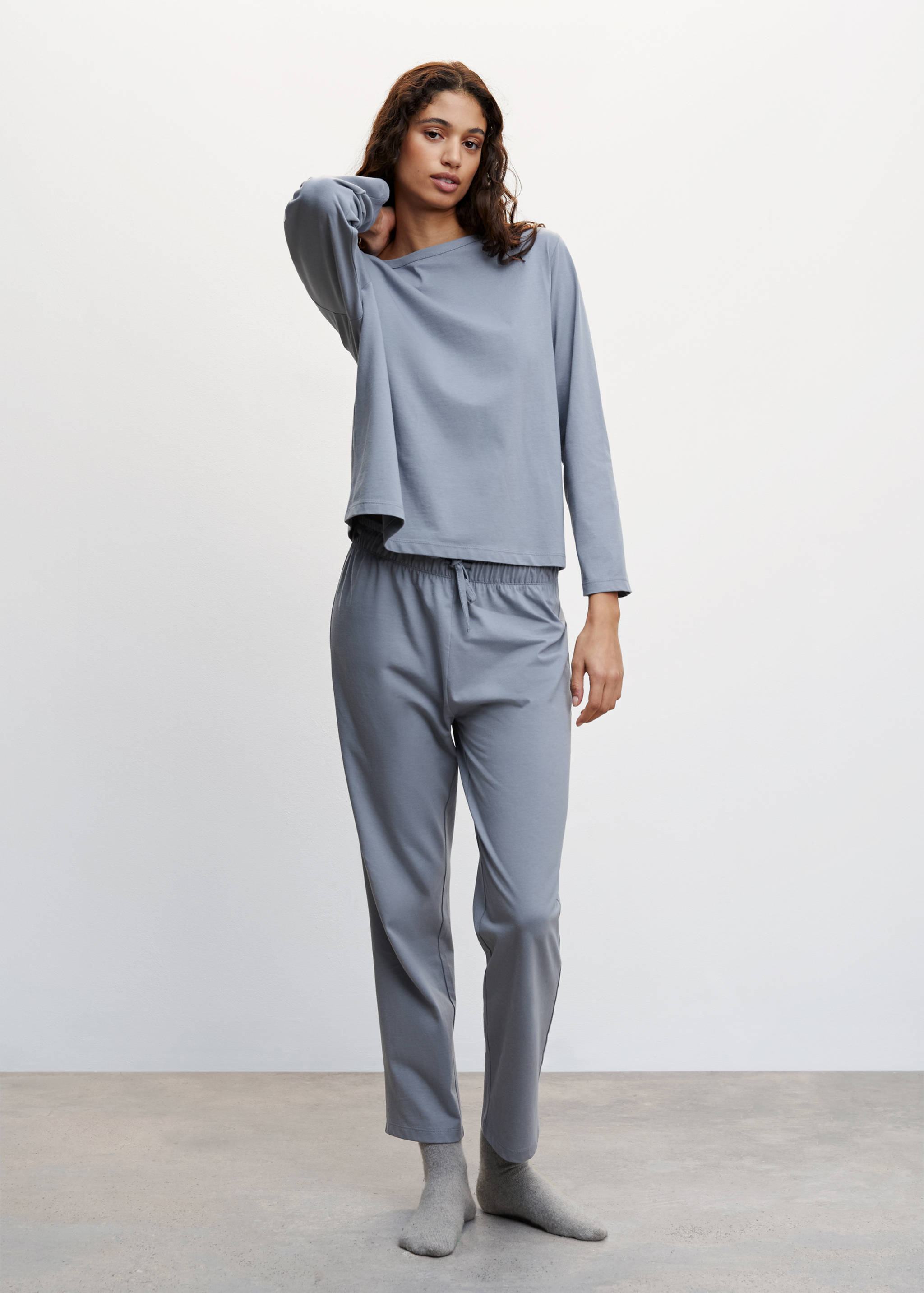 Rounded neck cotton t-shirt - General plane